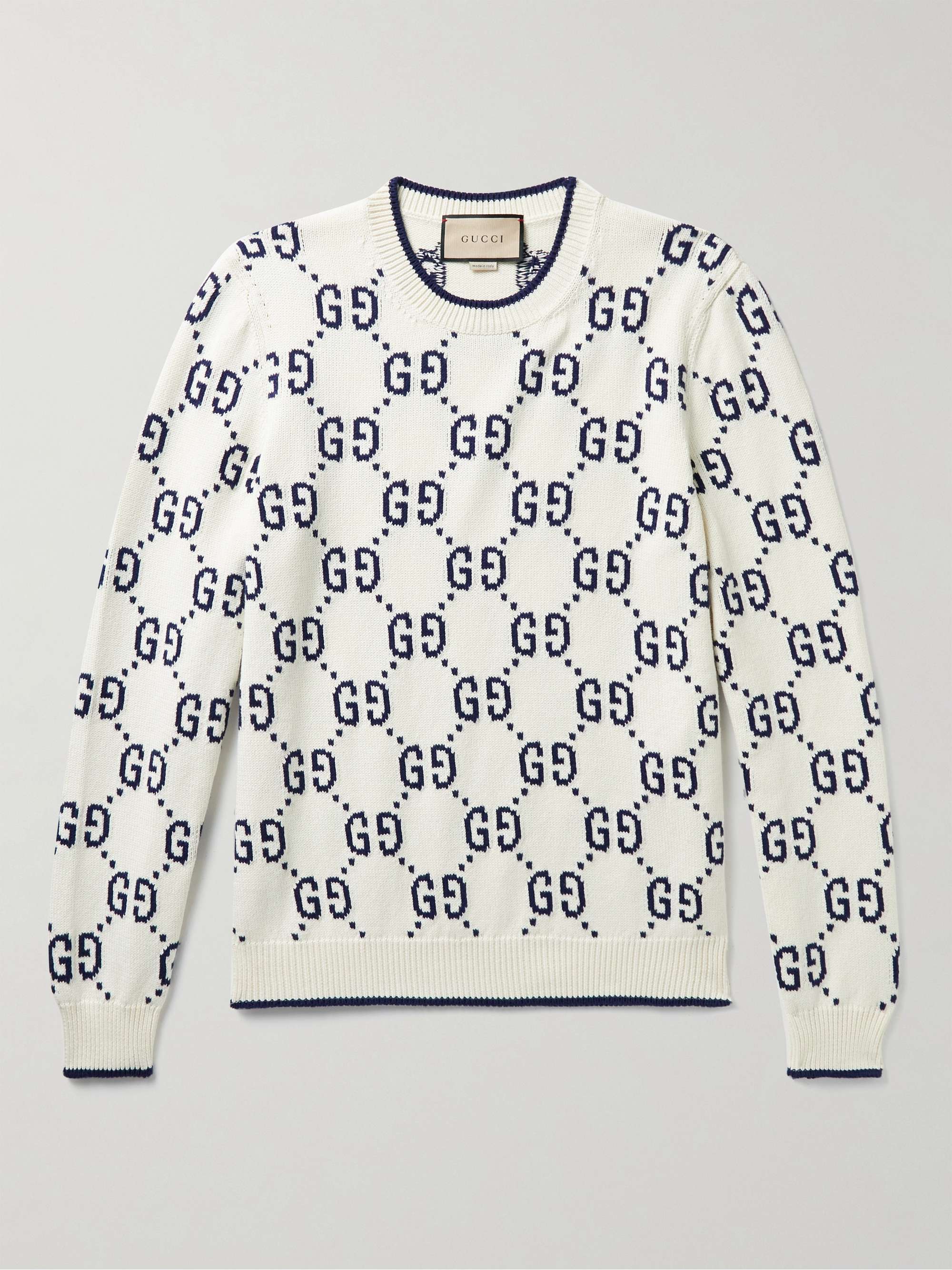 Logo-Jacquard Cotton Sweater view