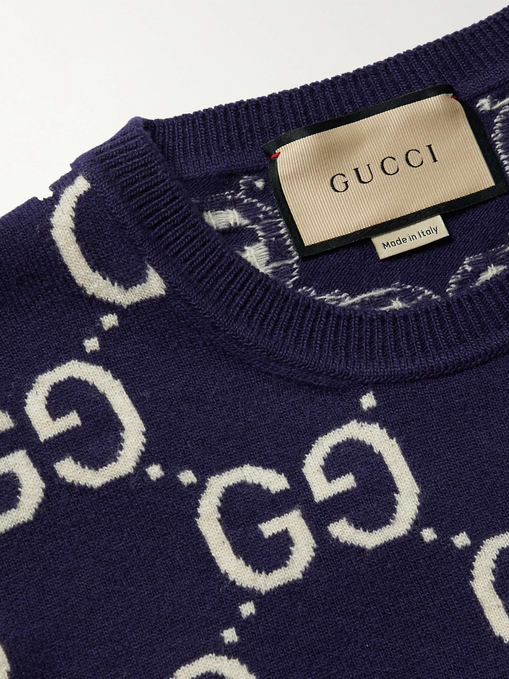 Logo-Jacquard Wool Sweater view