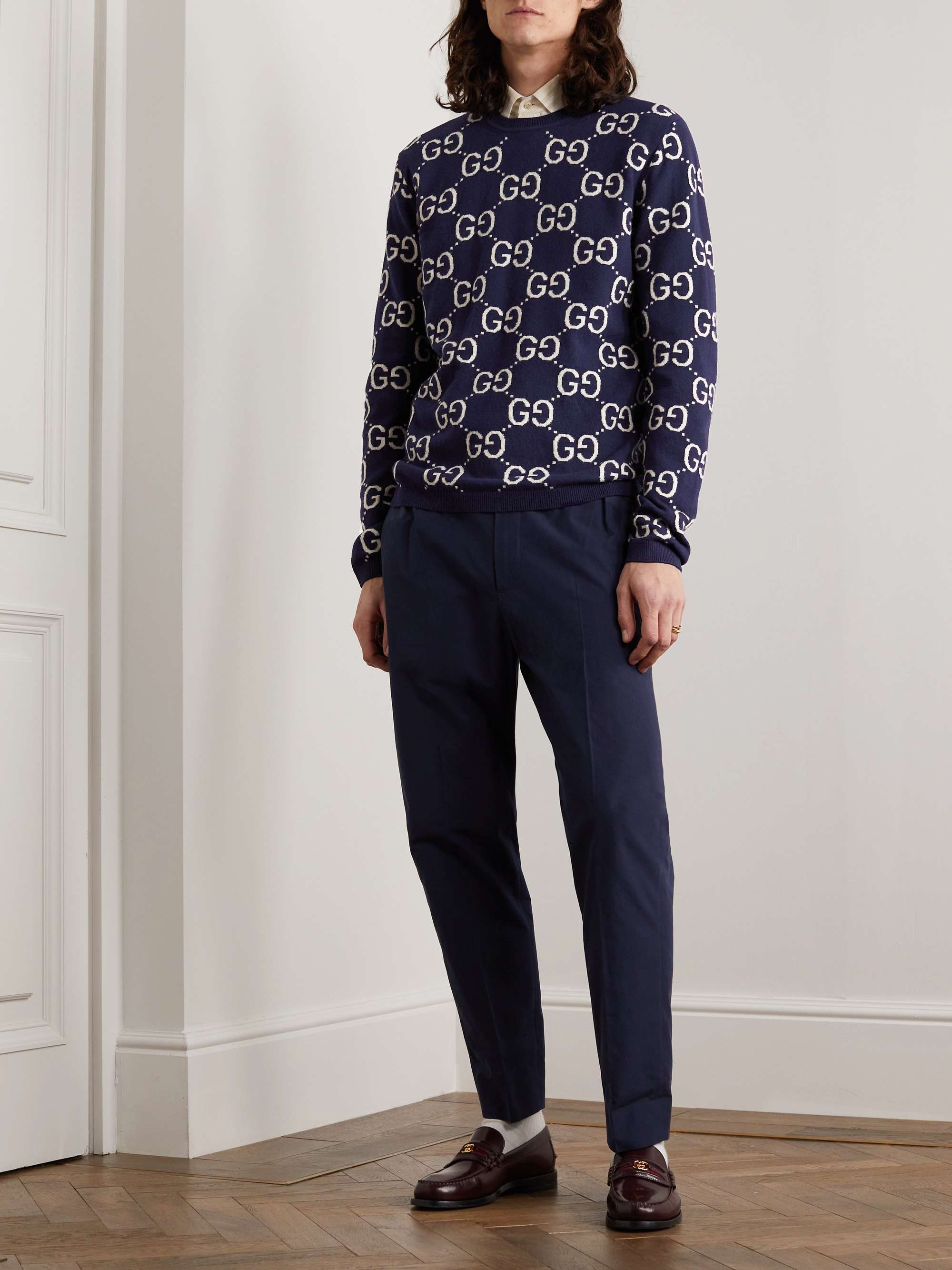 Logo-Jacquard Wool Sweater view