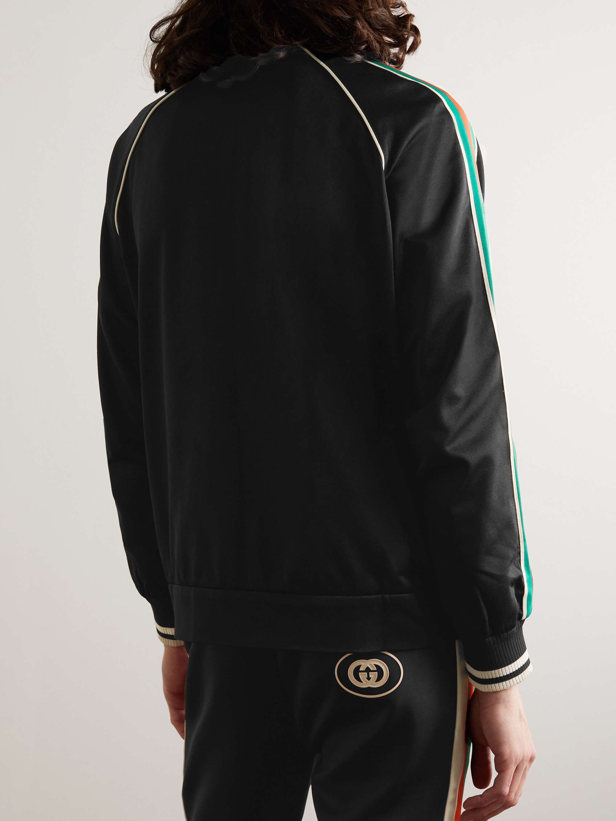 Logo-Appliquéd Striped Tech-Jersey Track Jacket view