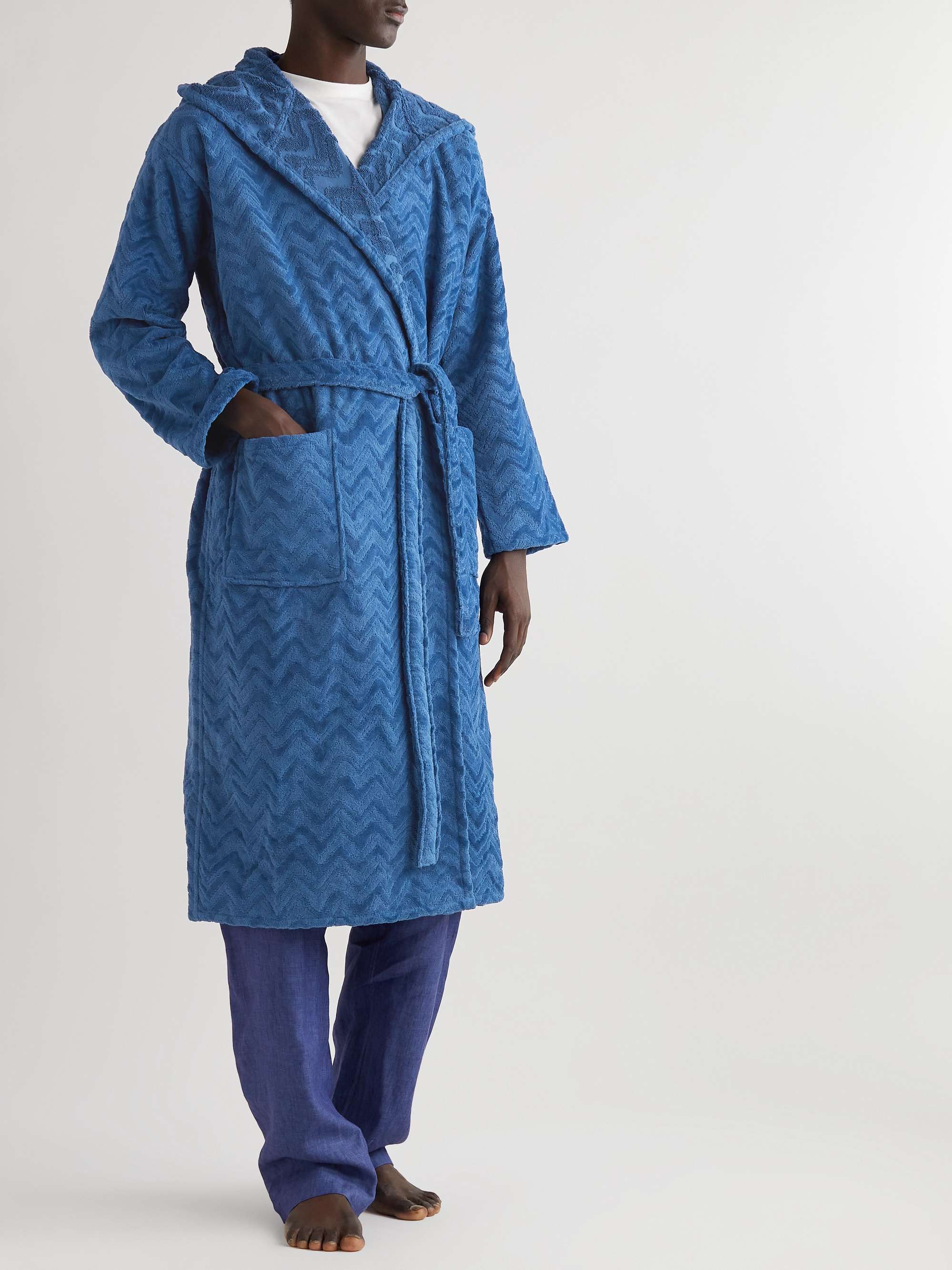 Rex Cotton-Terry Jacquard Hooded Robe view