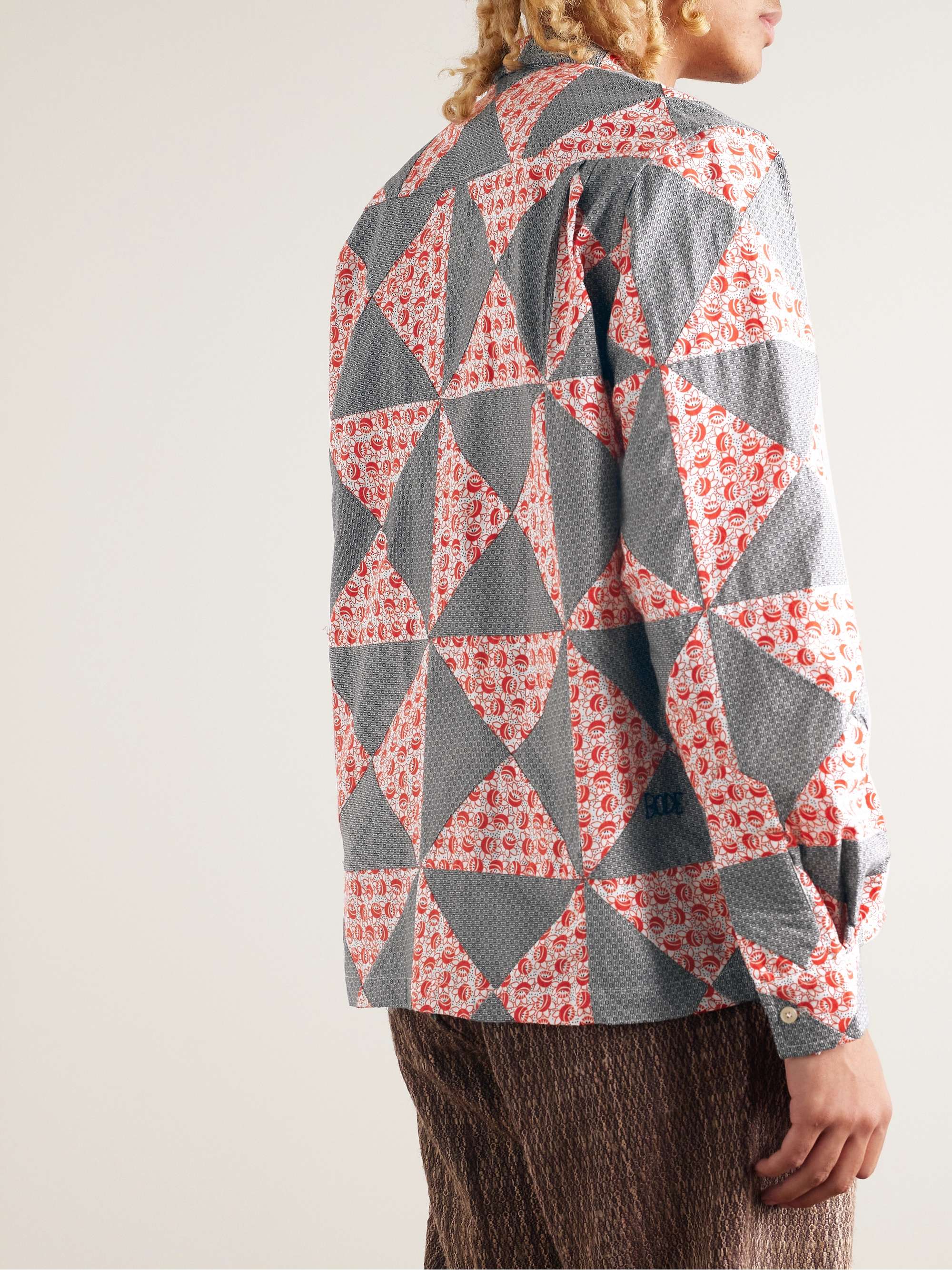 Deco Puzzle Patchwork Printed Cotton-Poplin Shirt view