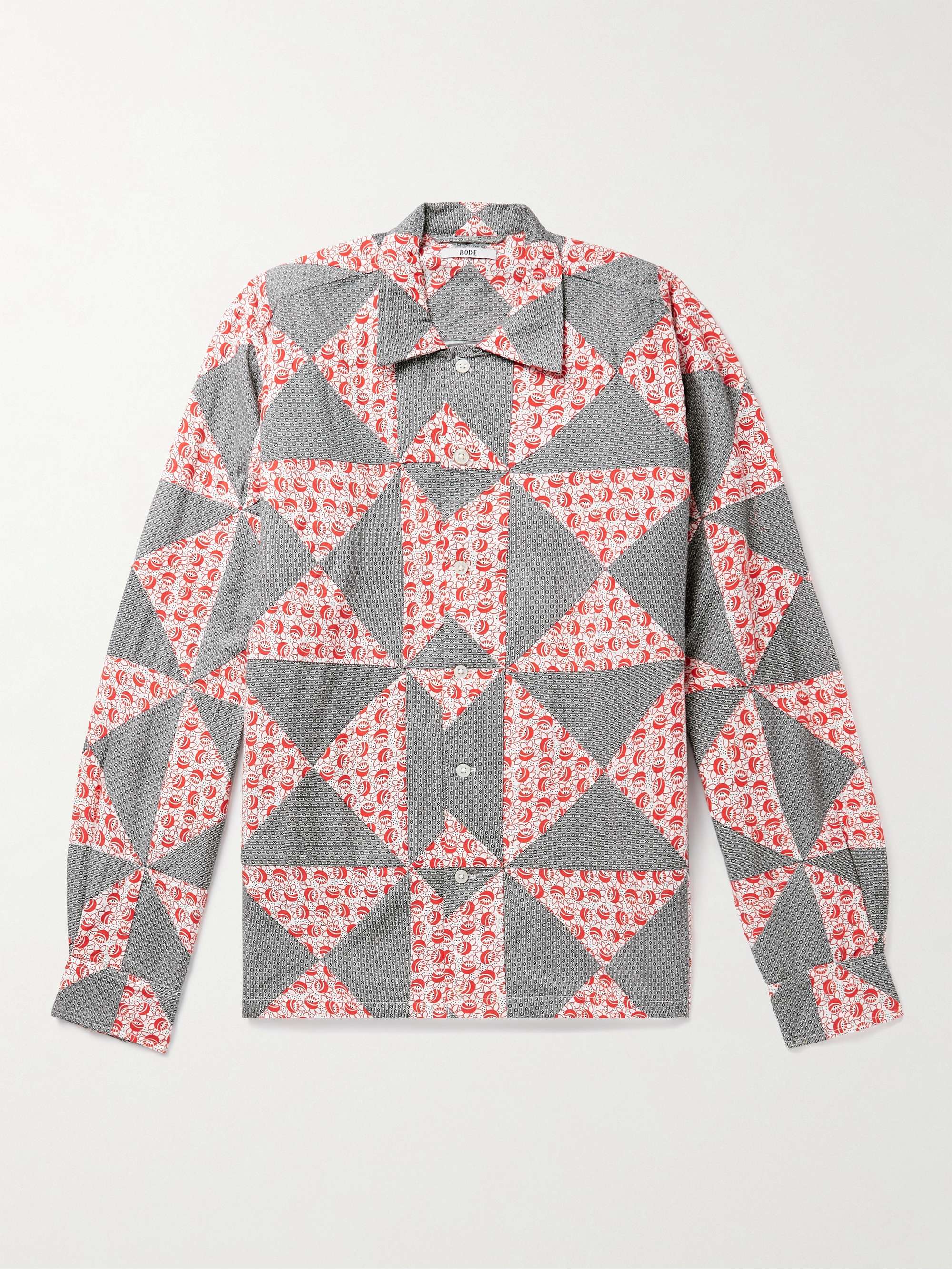 Deco Puzzle Patchwork Printed Cotton-Poplin Shirt view