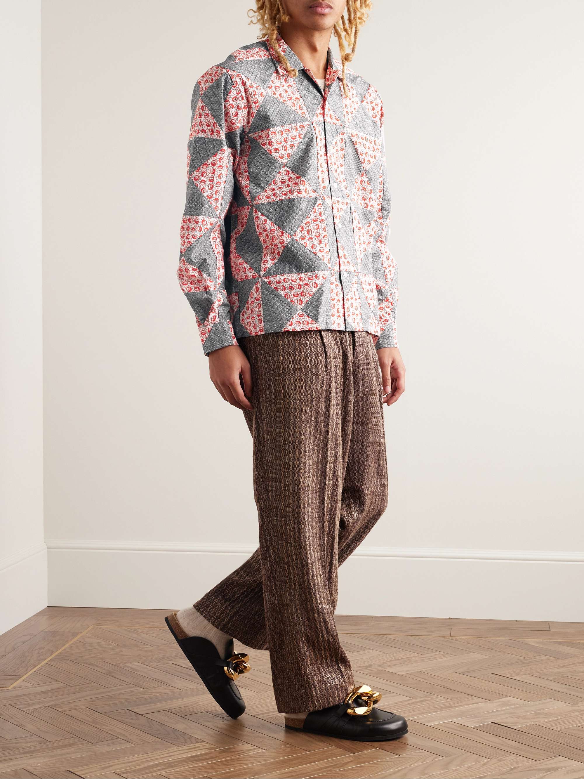 Deco Puzzle Patchwork Printed Cotton-Poplin Shirt view