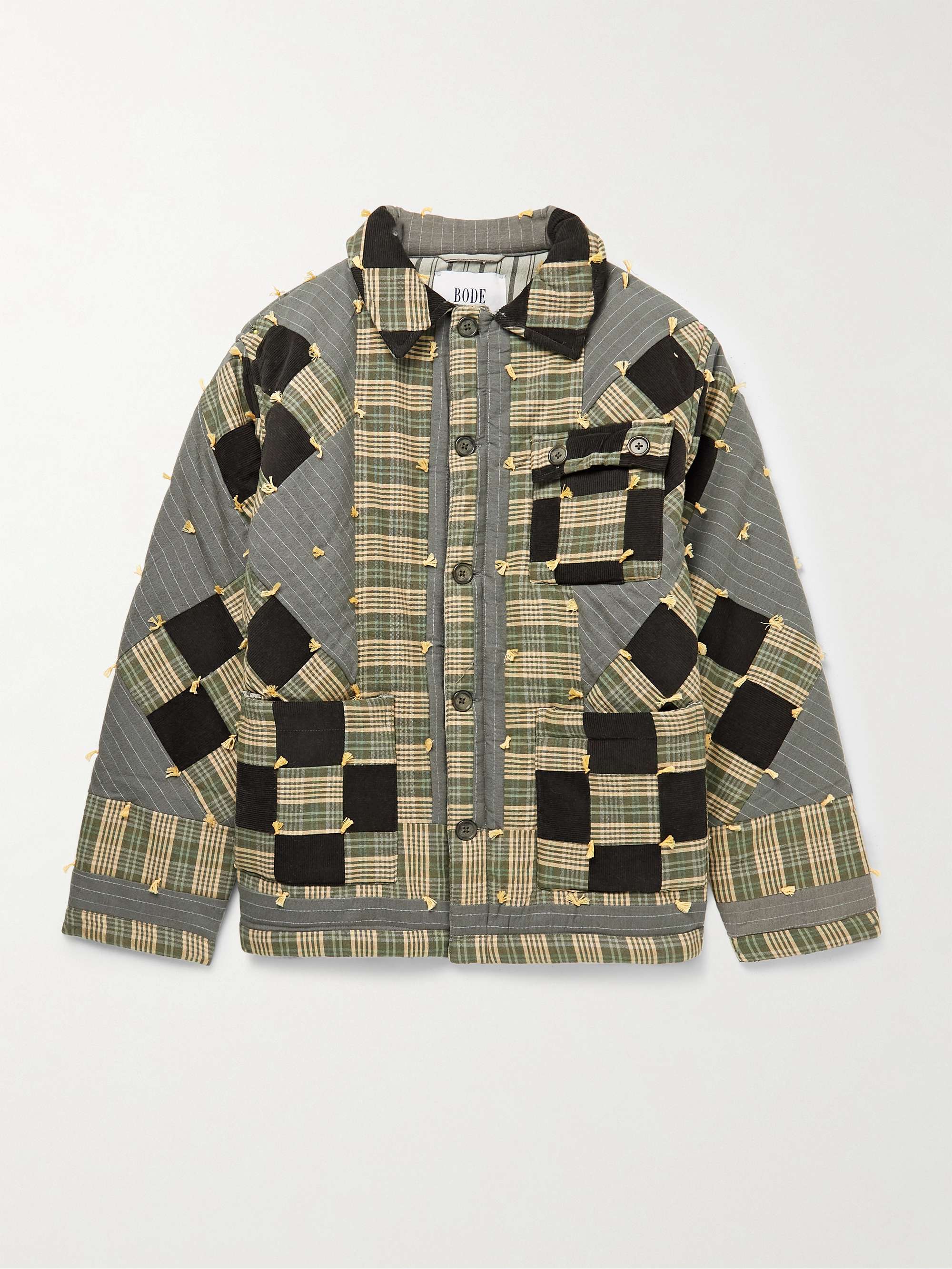 Patchwork Corduroy-Trimmed Cotton Jacket view