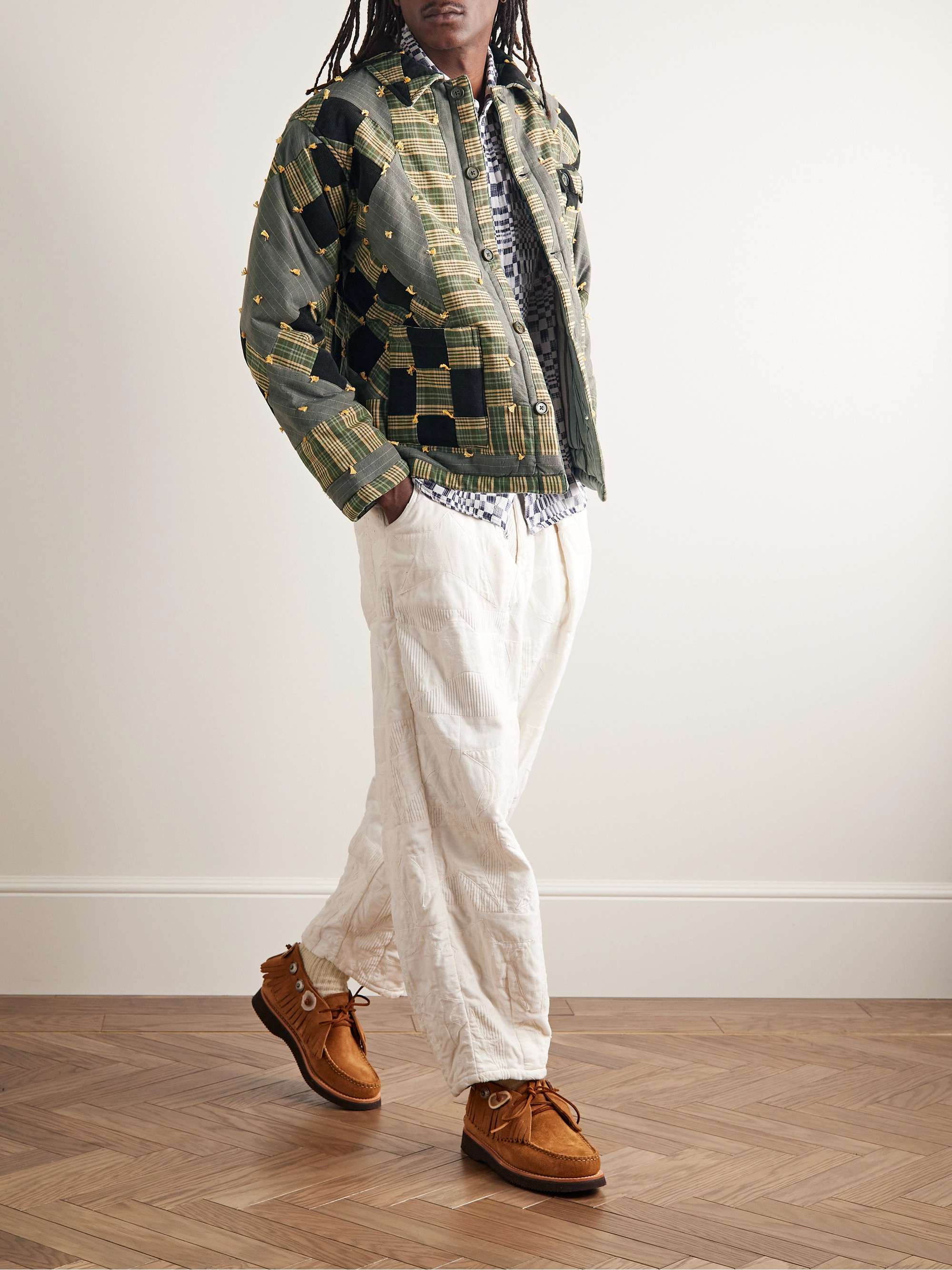 Patchwork Corduroy-Trimmed Cotton Jacket view