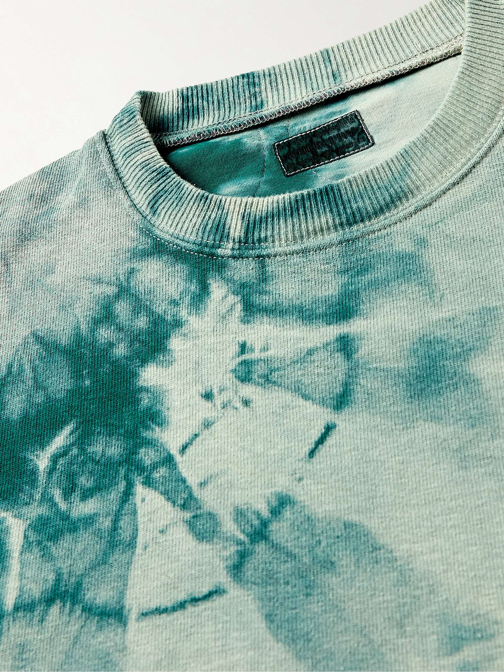 Tie-Dyed Cotton-Jersey and Printed Quilted Shell Sweatshirt view