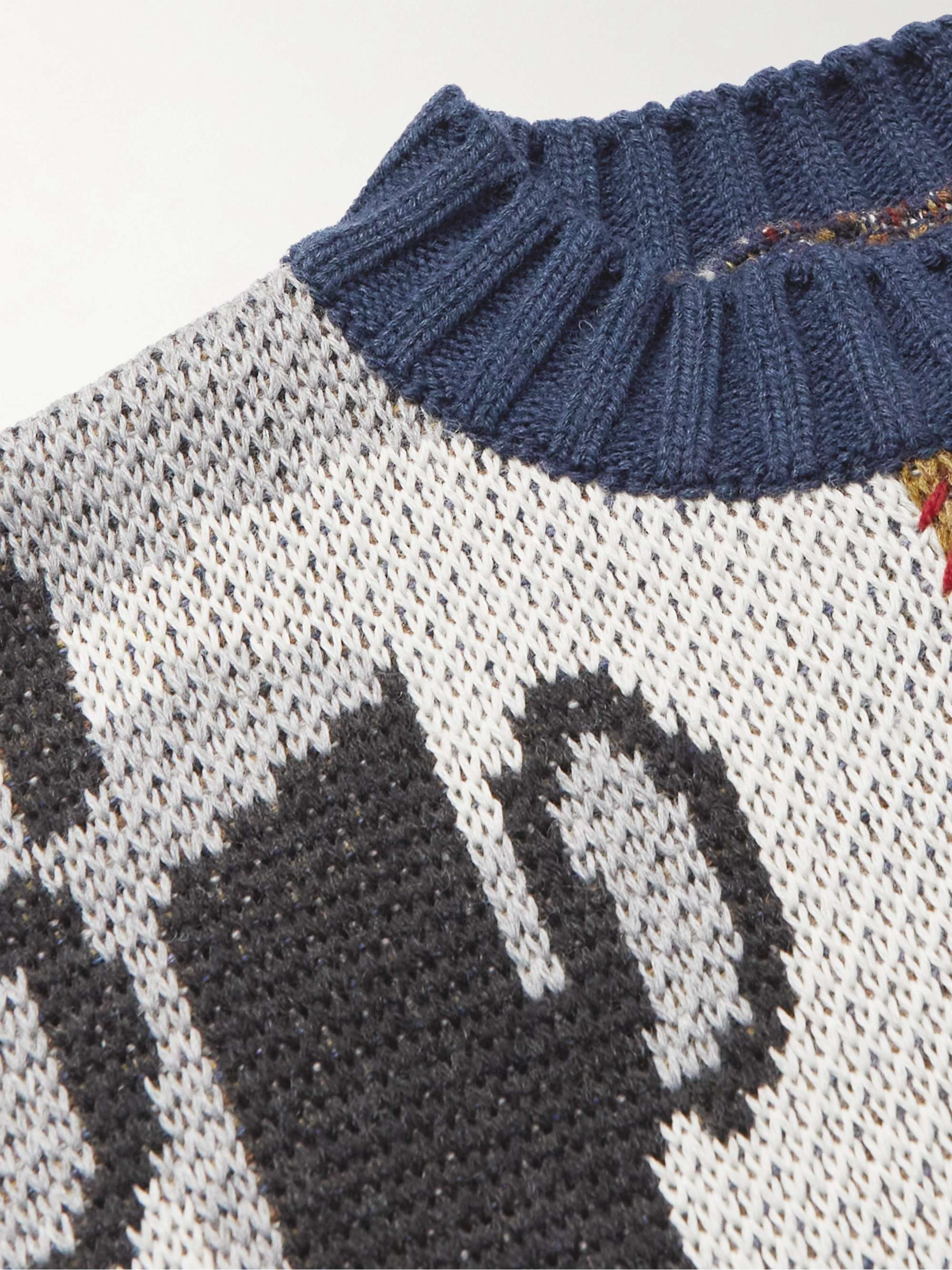 Kurogane Mishin Jacquard-Knit Wool-Blend Sweater view