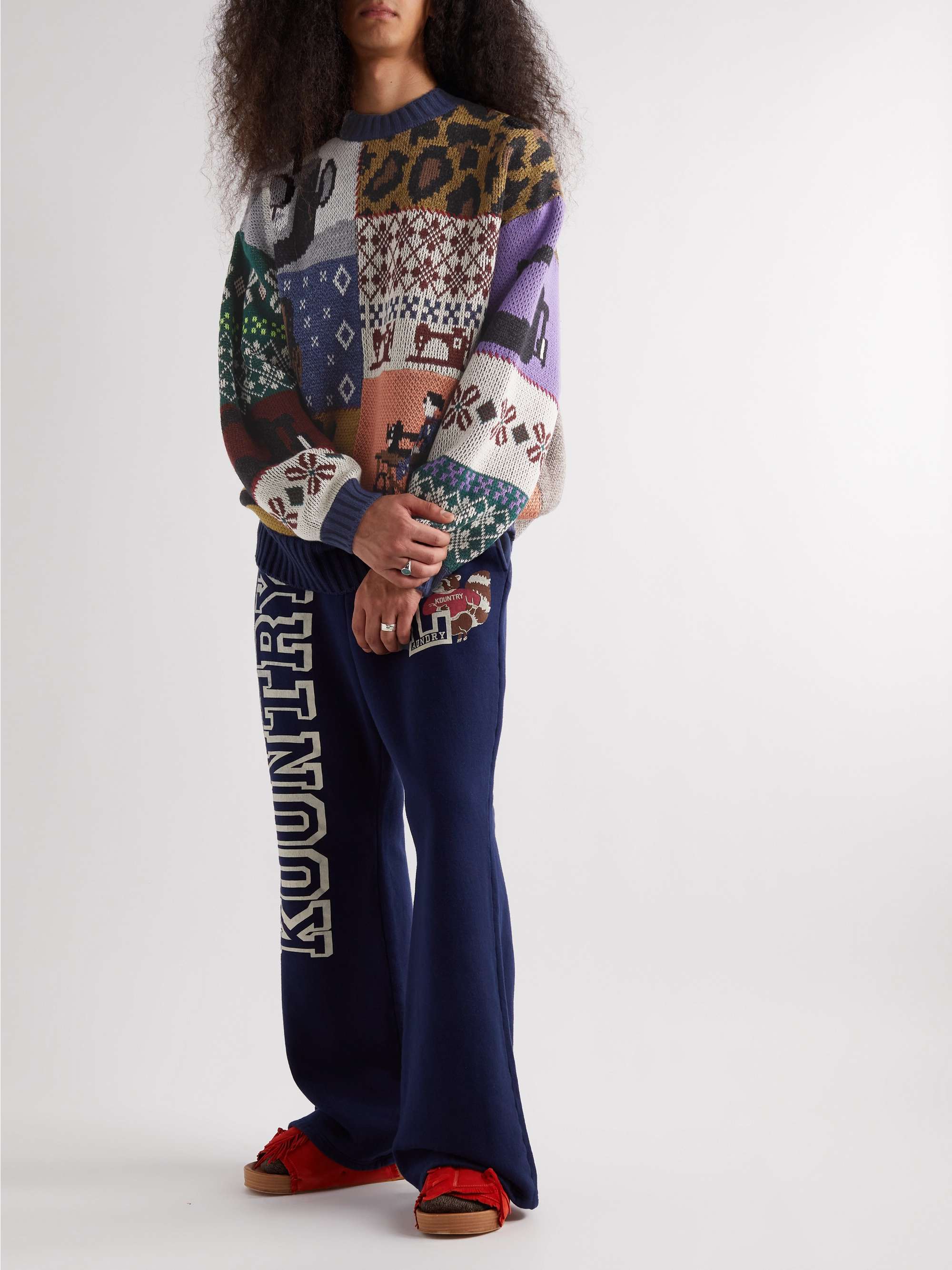 Kurogane Mishin Jacquard-Knit Wool-Blend Sweater view