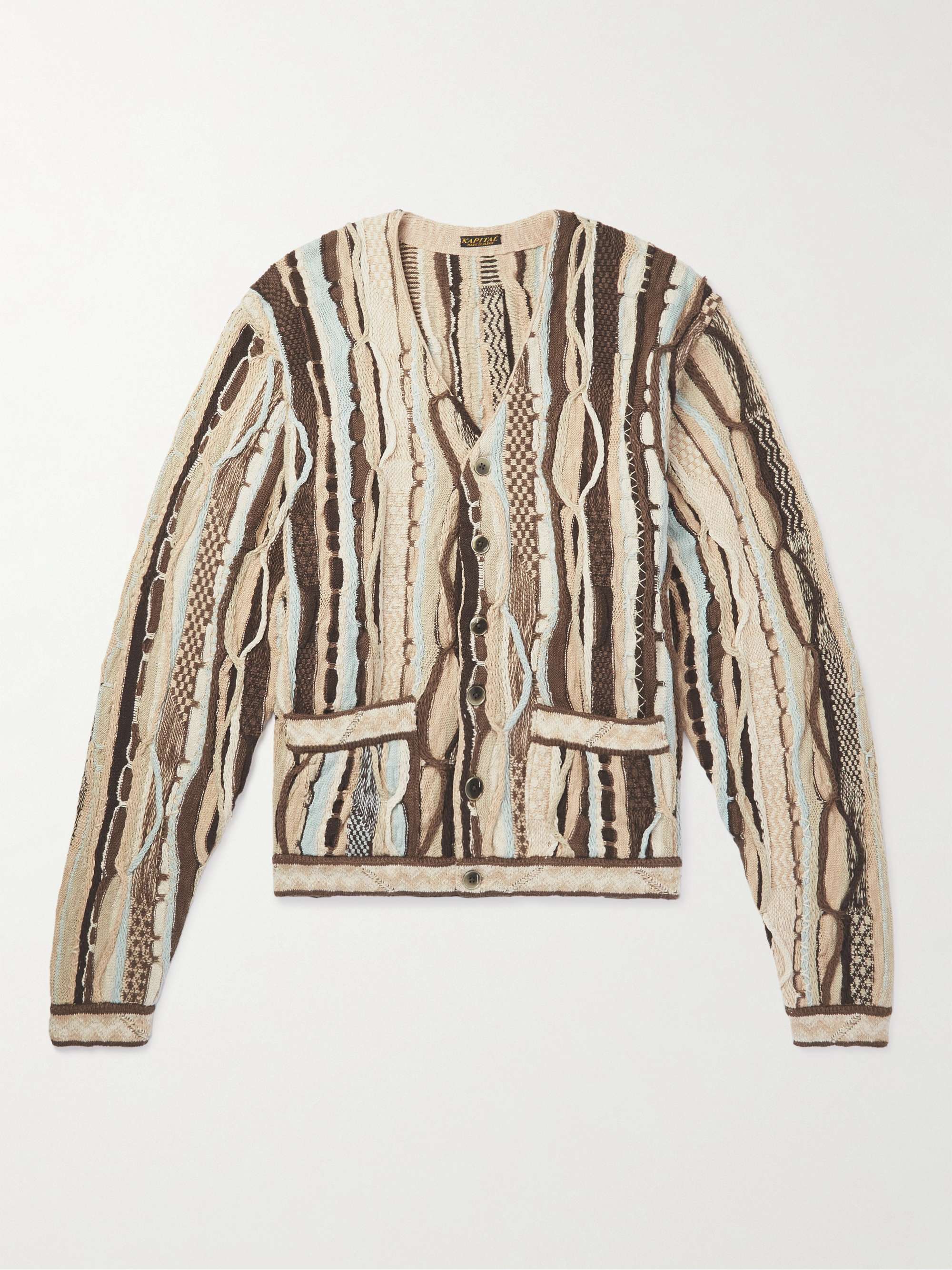 Gaudy Intarsia Cotton-Bouclé Cardigan view