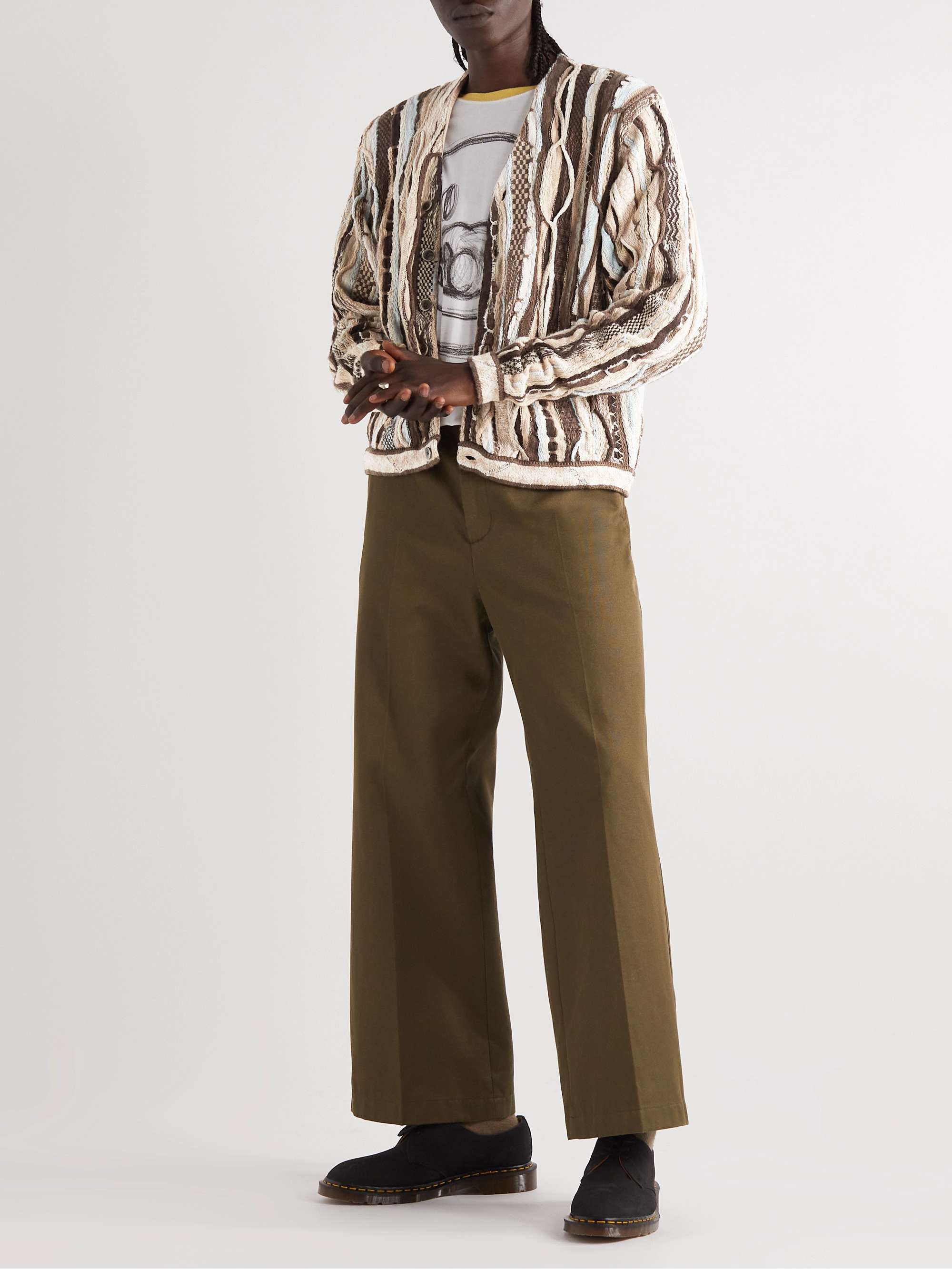 Gaudy Intarsia Cotton-Bouclé Cardigan view