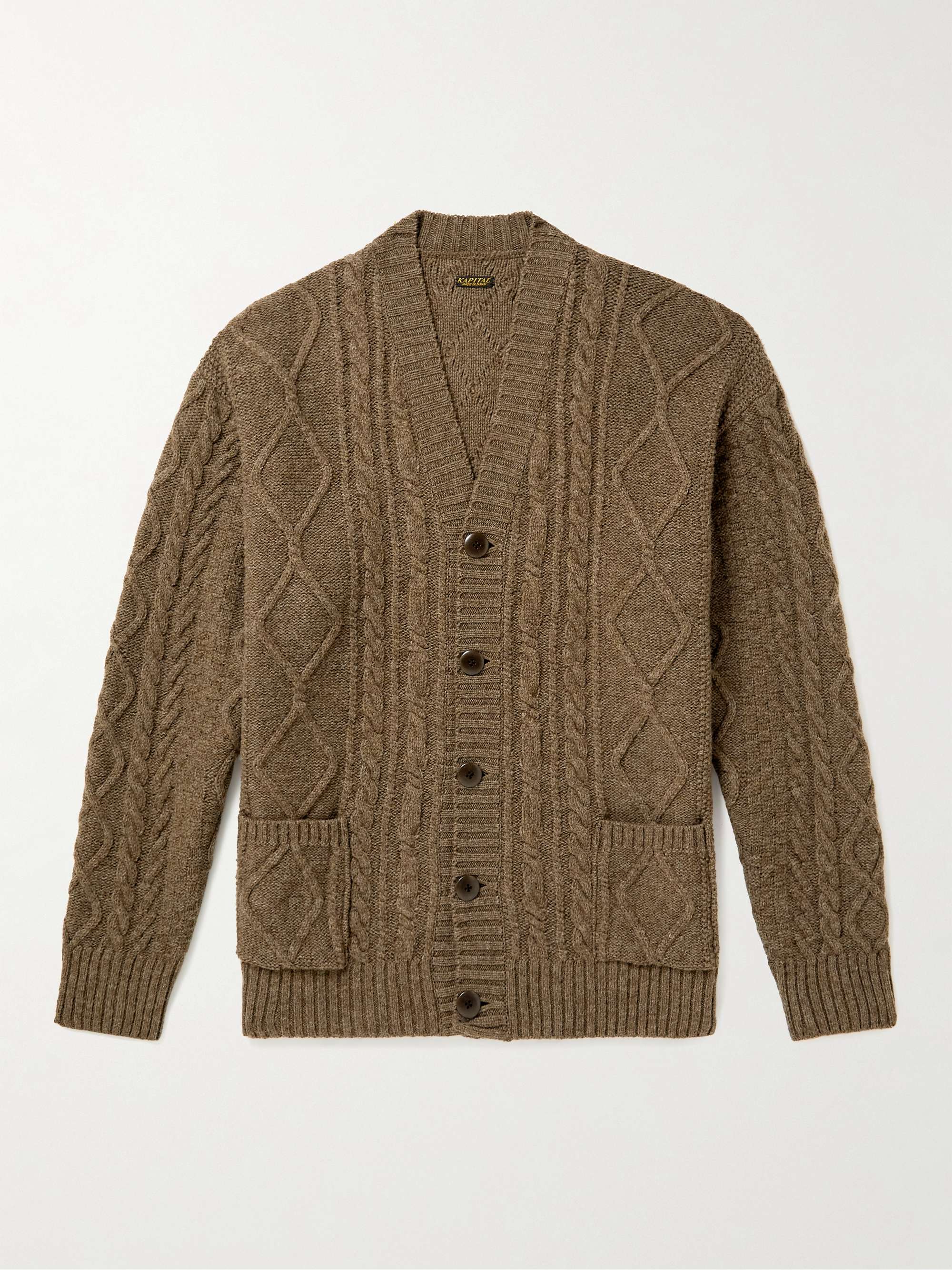 Intarsia Cable-Knit Wool-Blend Cardigan view