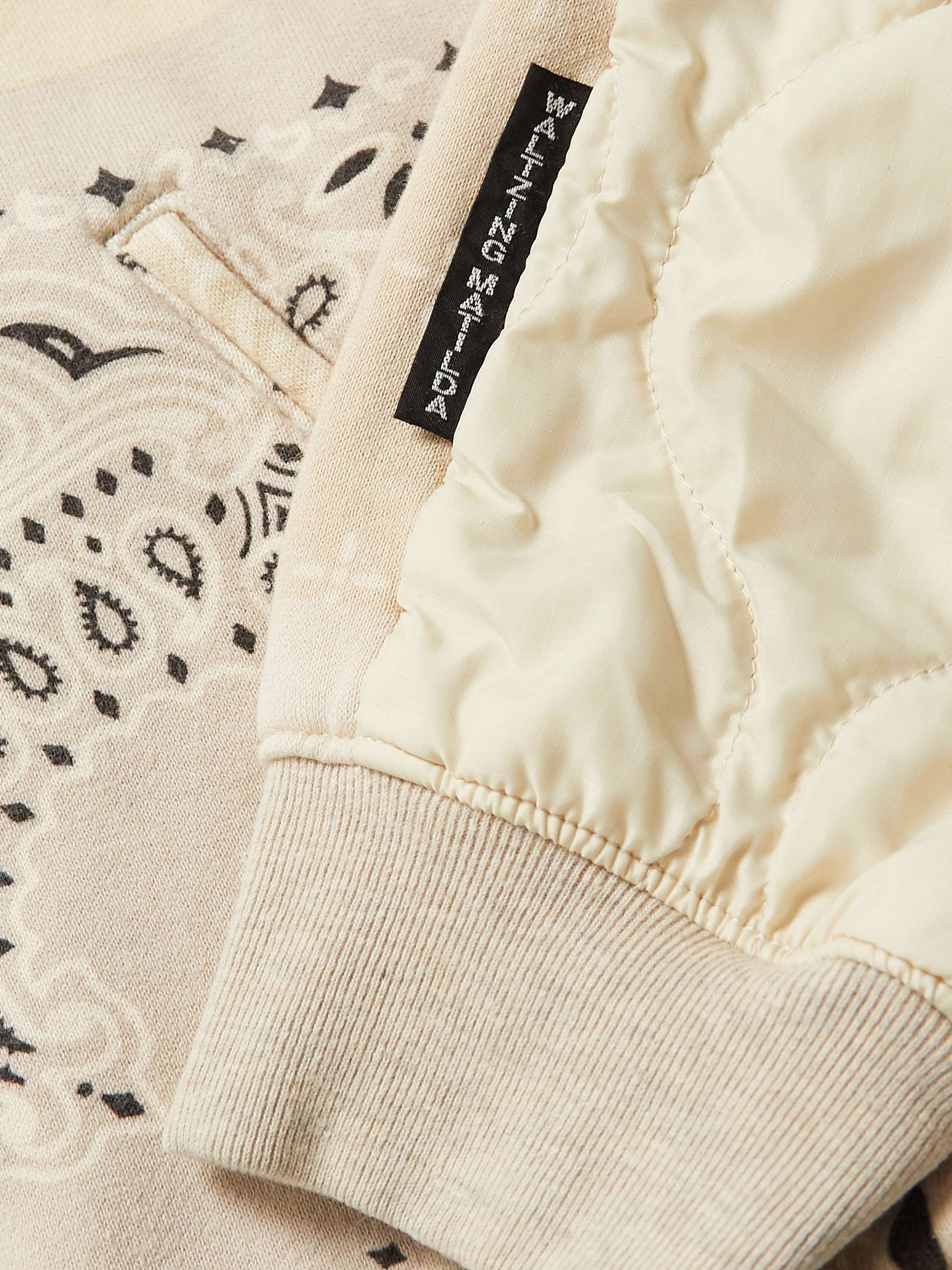 Shell-Trimmed Printed Cotton-Jersey Zip-Up Hoodie view