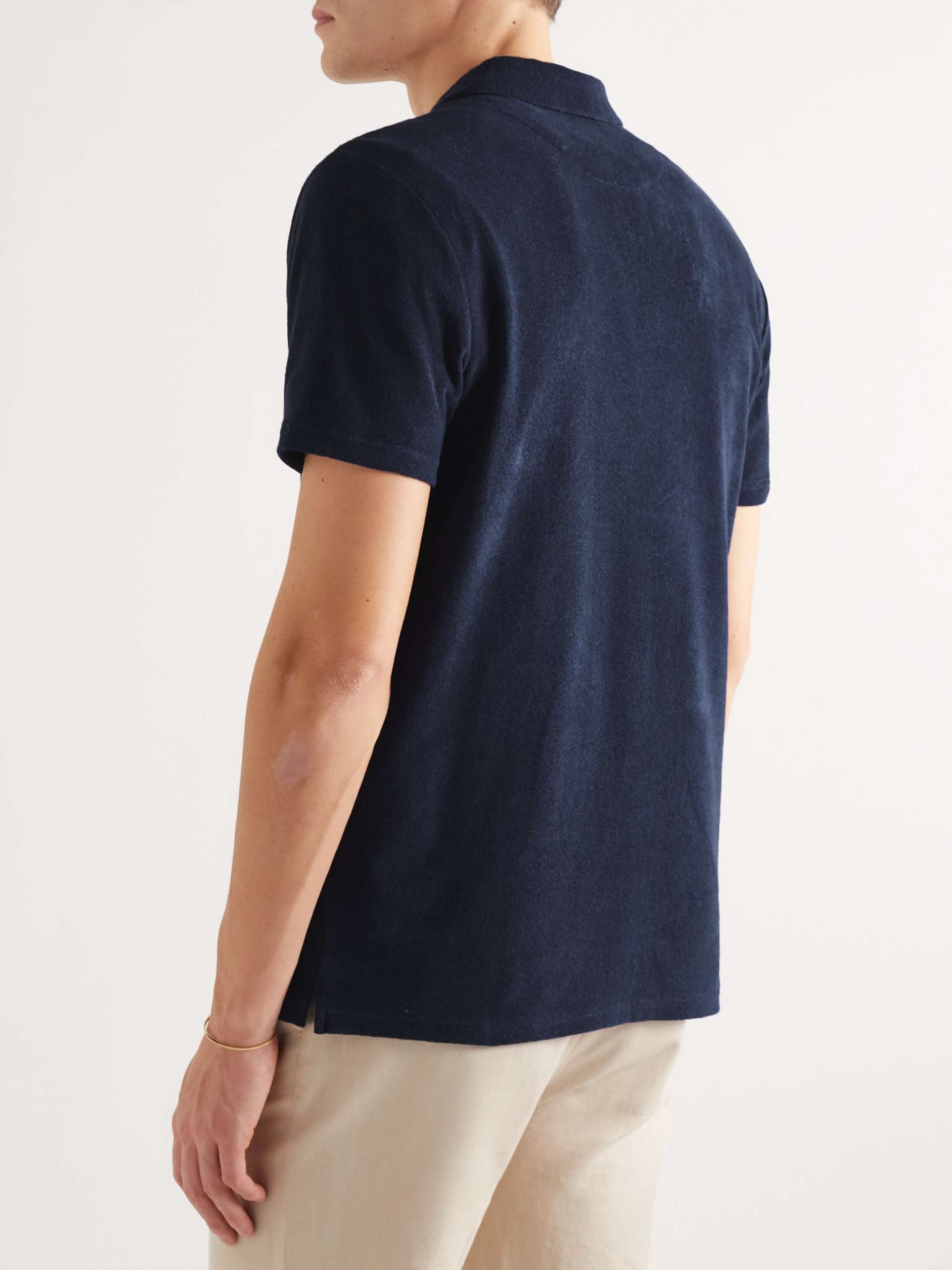 Phoenix Slim-Fit Cotton-Blend Terry Polo Shirt view