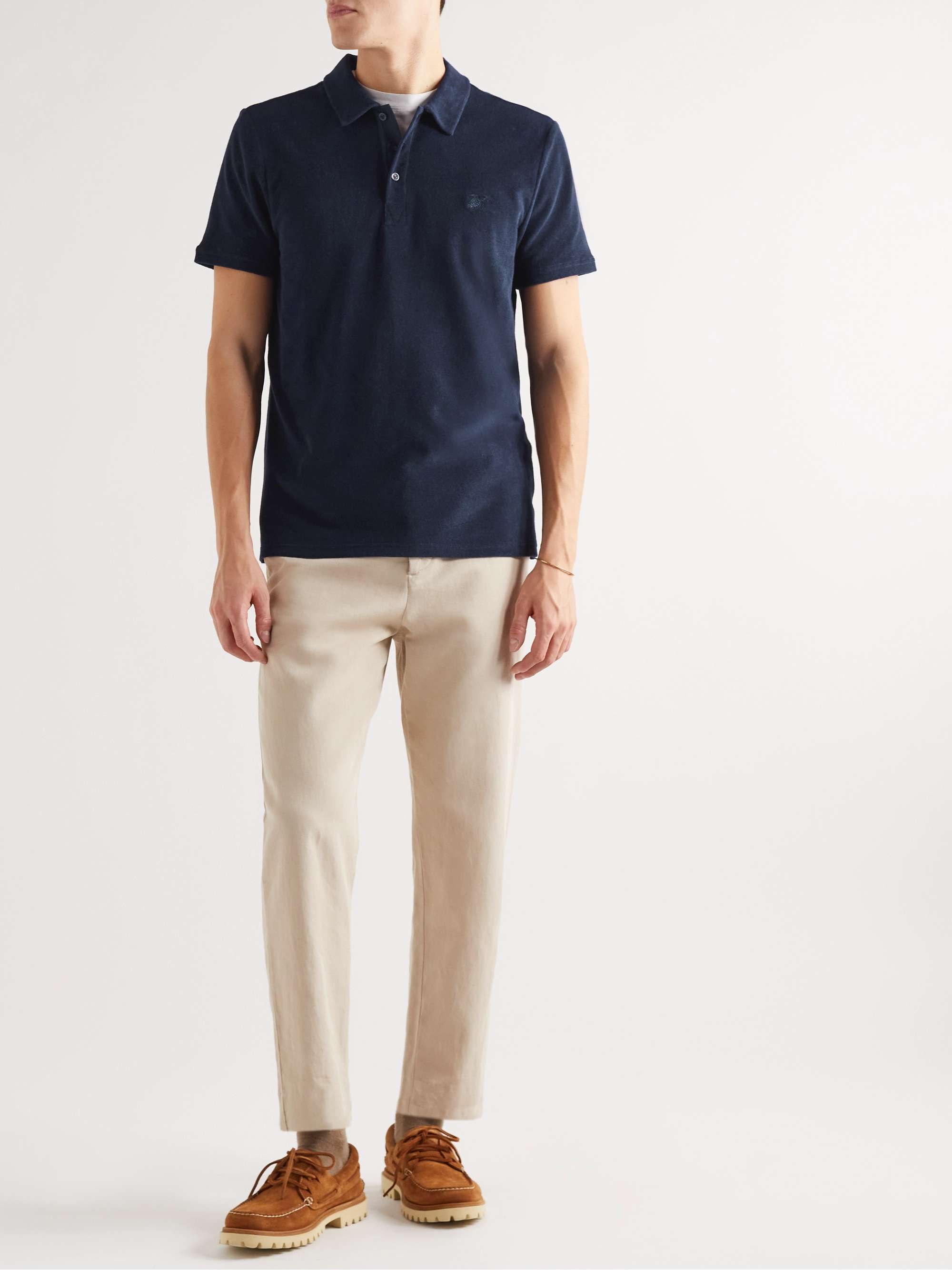 Phoenix Slim-Fit Cotton-Blend Terry Polo Shirt view