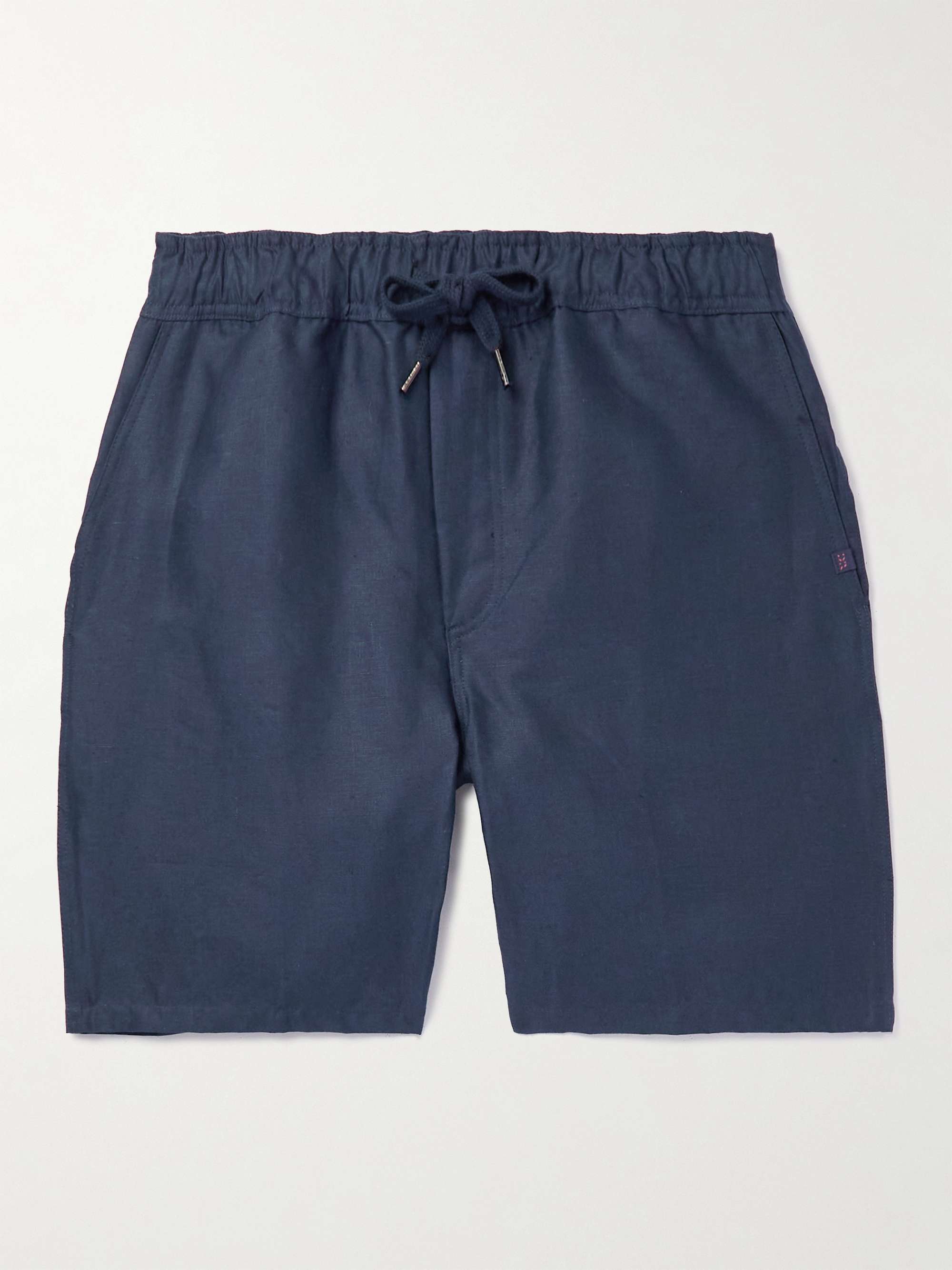 Sydney 1 Straight-Leg Linen Drawstring Shorts view
