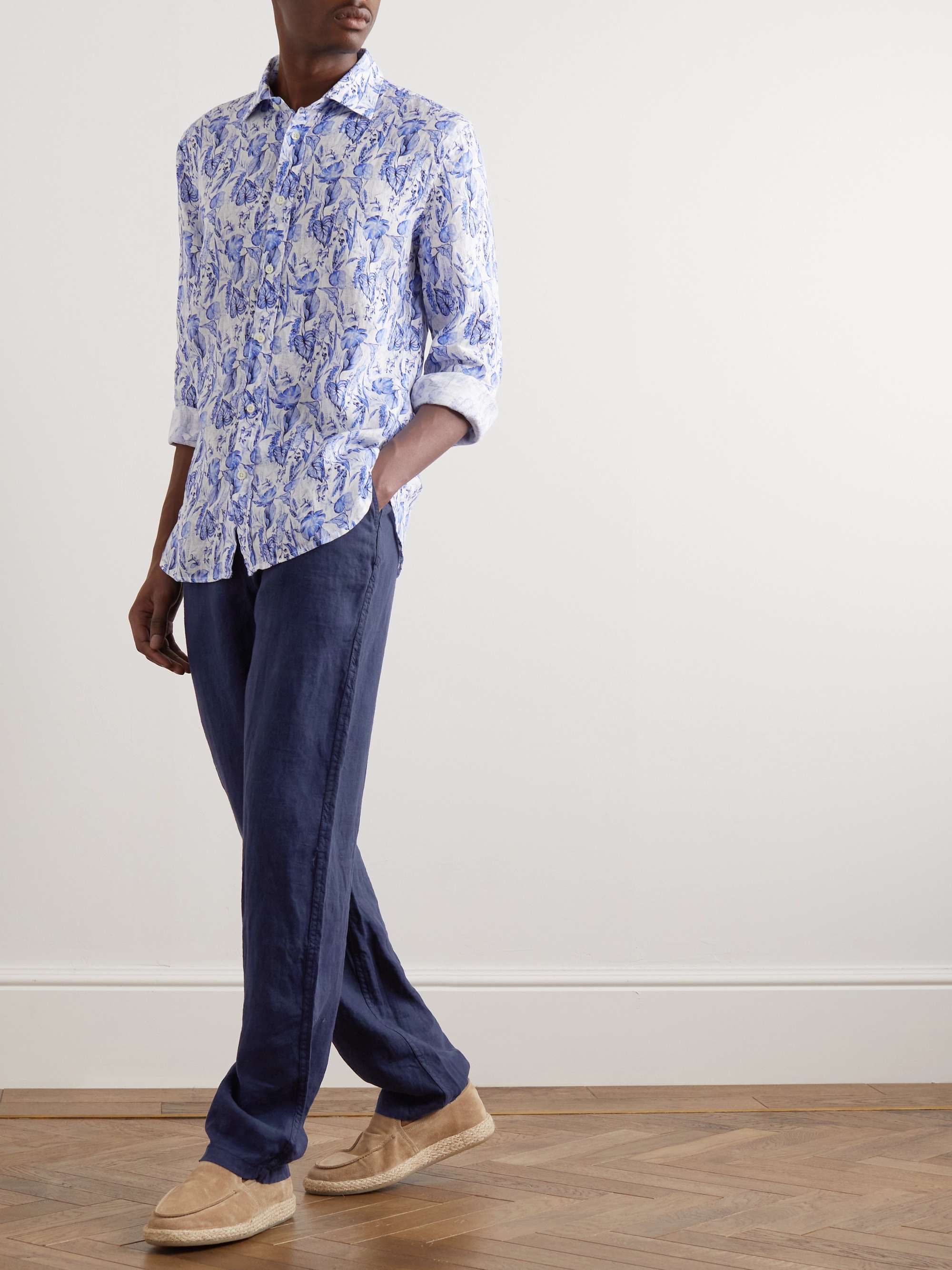 Pacha Straight-Leg Linen Drawstring Trousers view