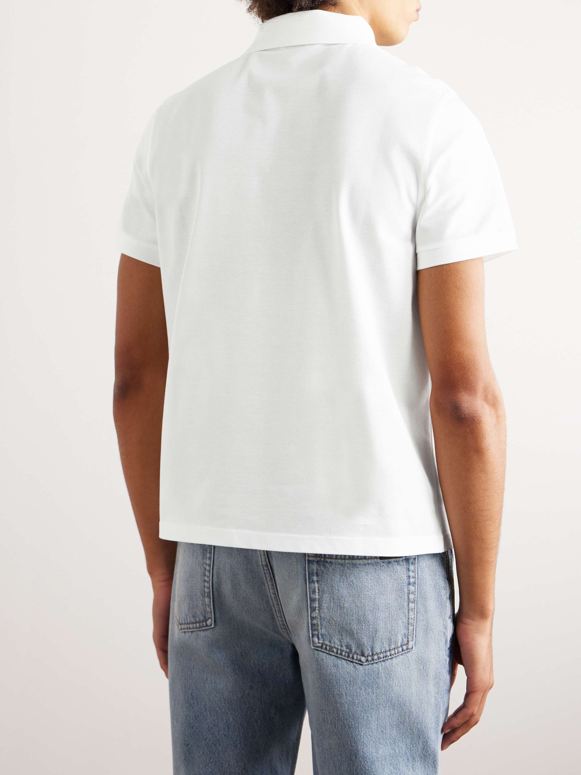 Monogram Logo-Embroidered Cotton-Piqué Polo Shirt view