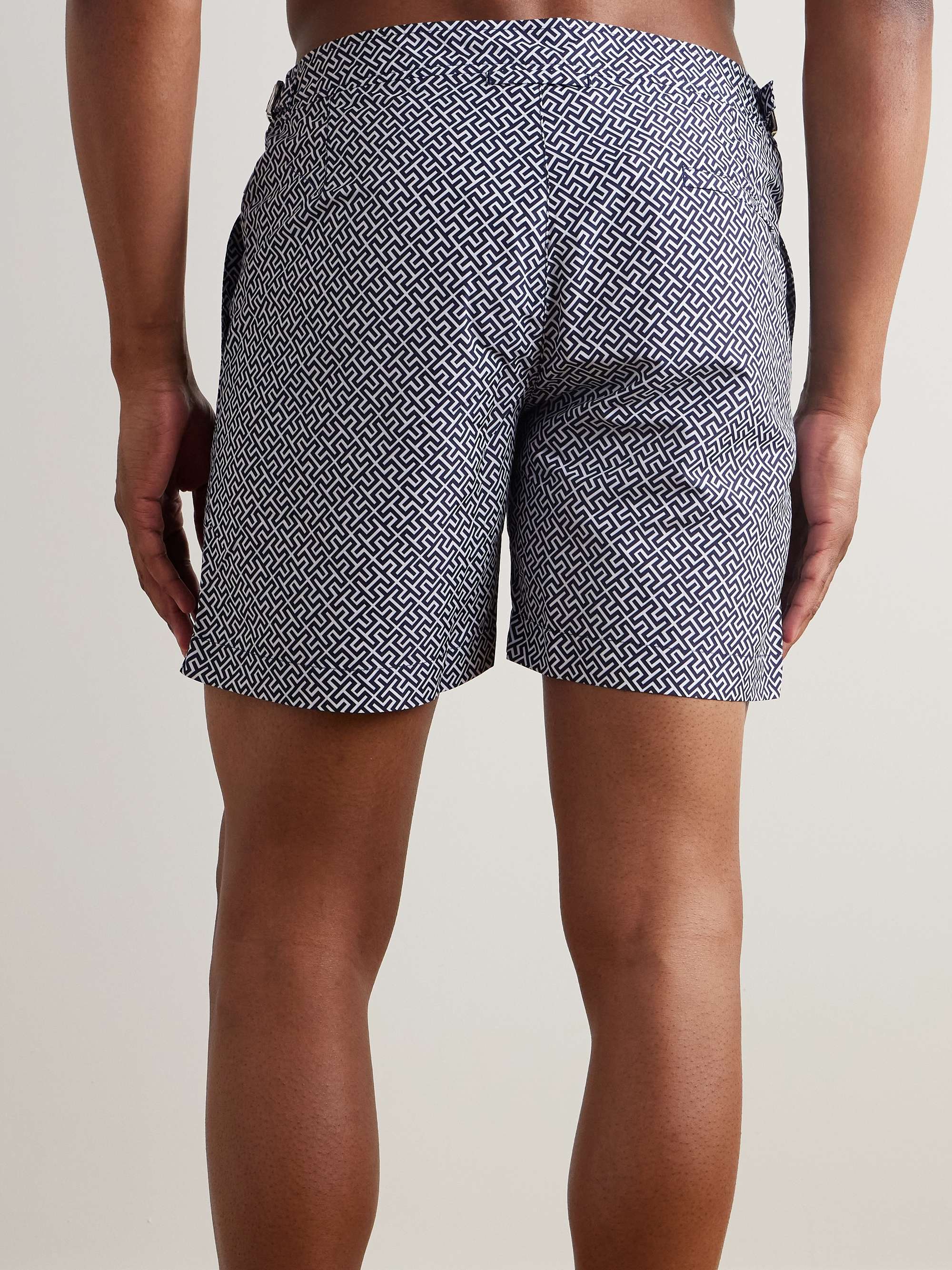 Bulldog Straight-Leg Mid-Length Printed Swim Shorts view