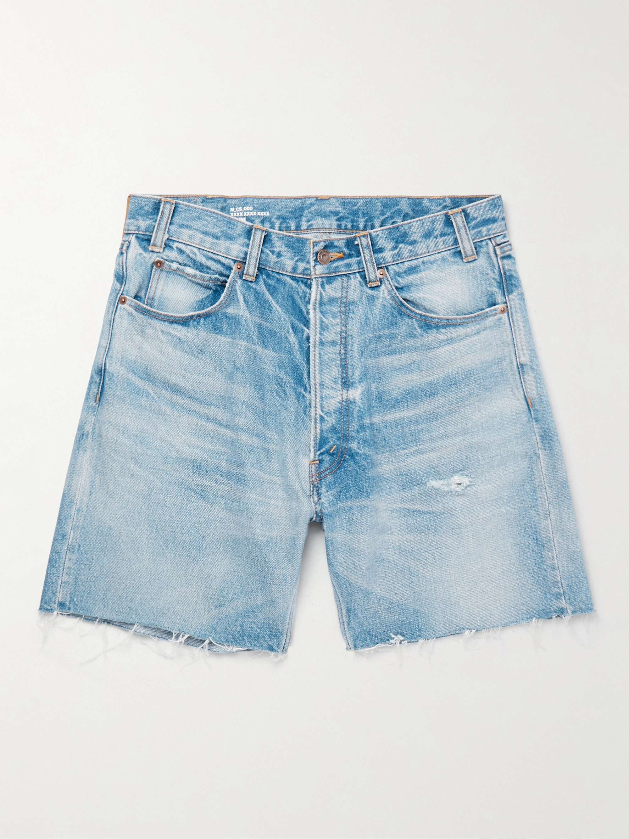 Wesley Wide-Leg Distressed Denim Shorts view