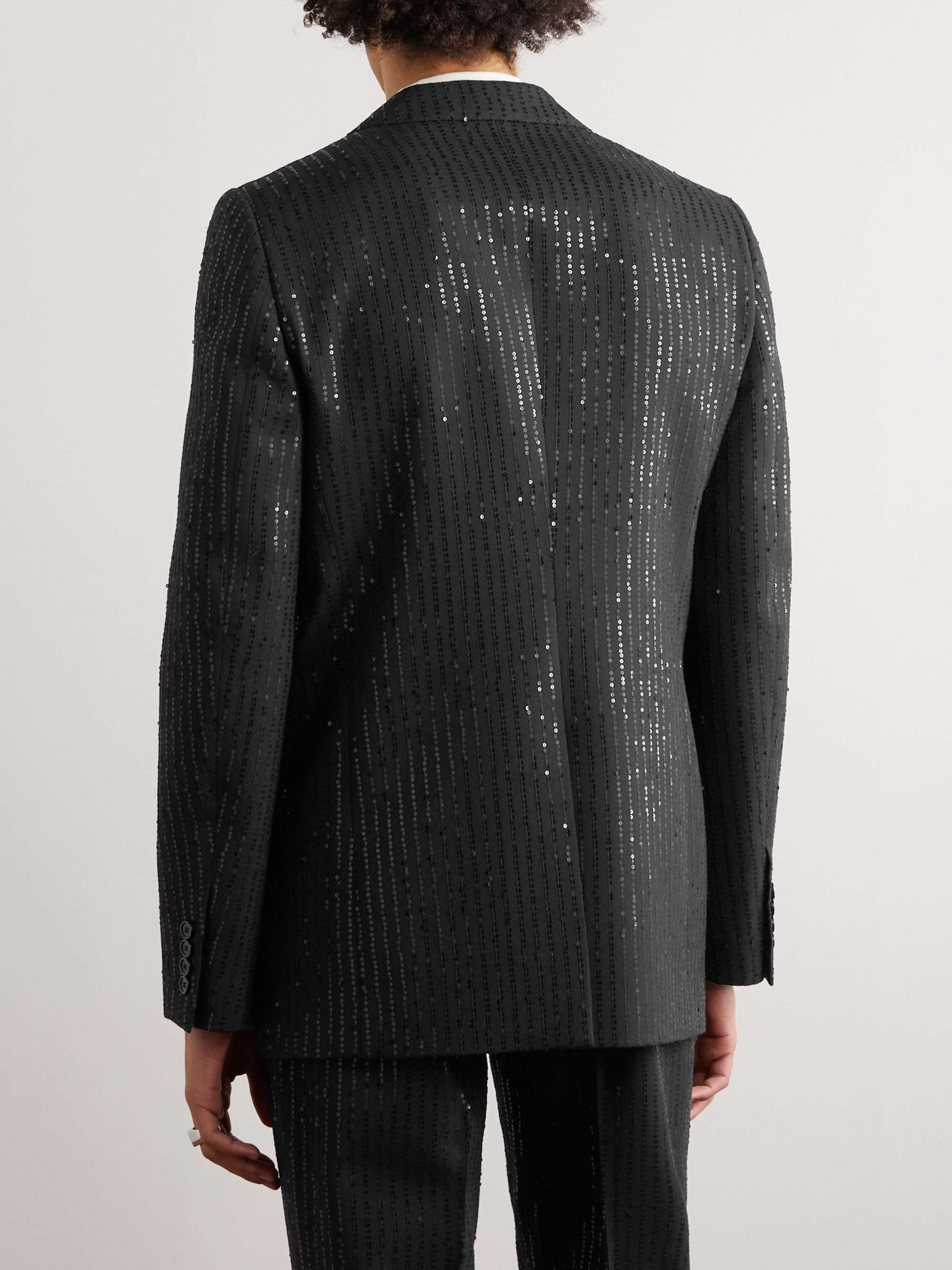 Sequin-Embellished Wool Suit Jacket view