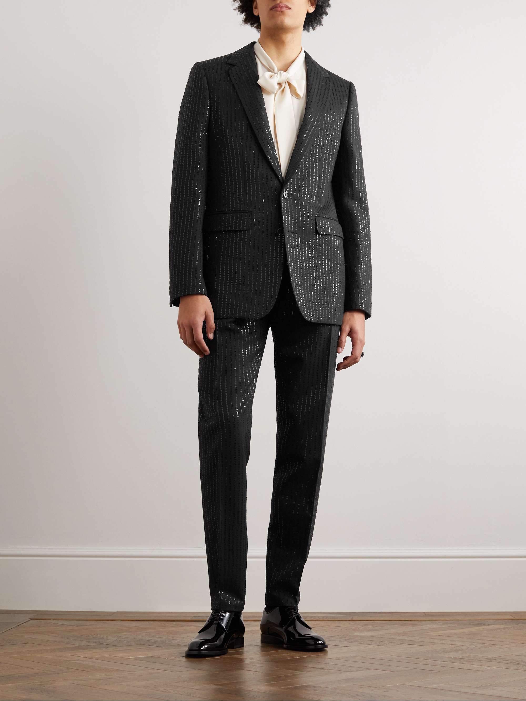 Sequin-Embellished Wool Suit Jacket view