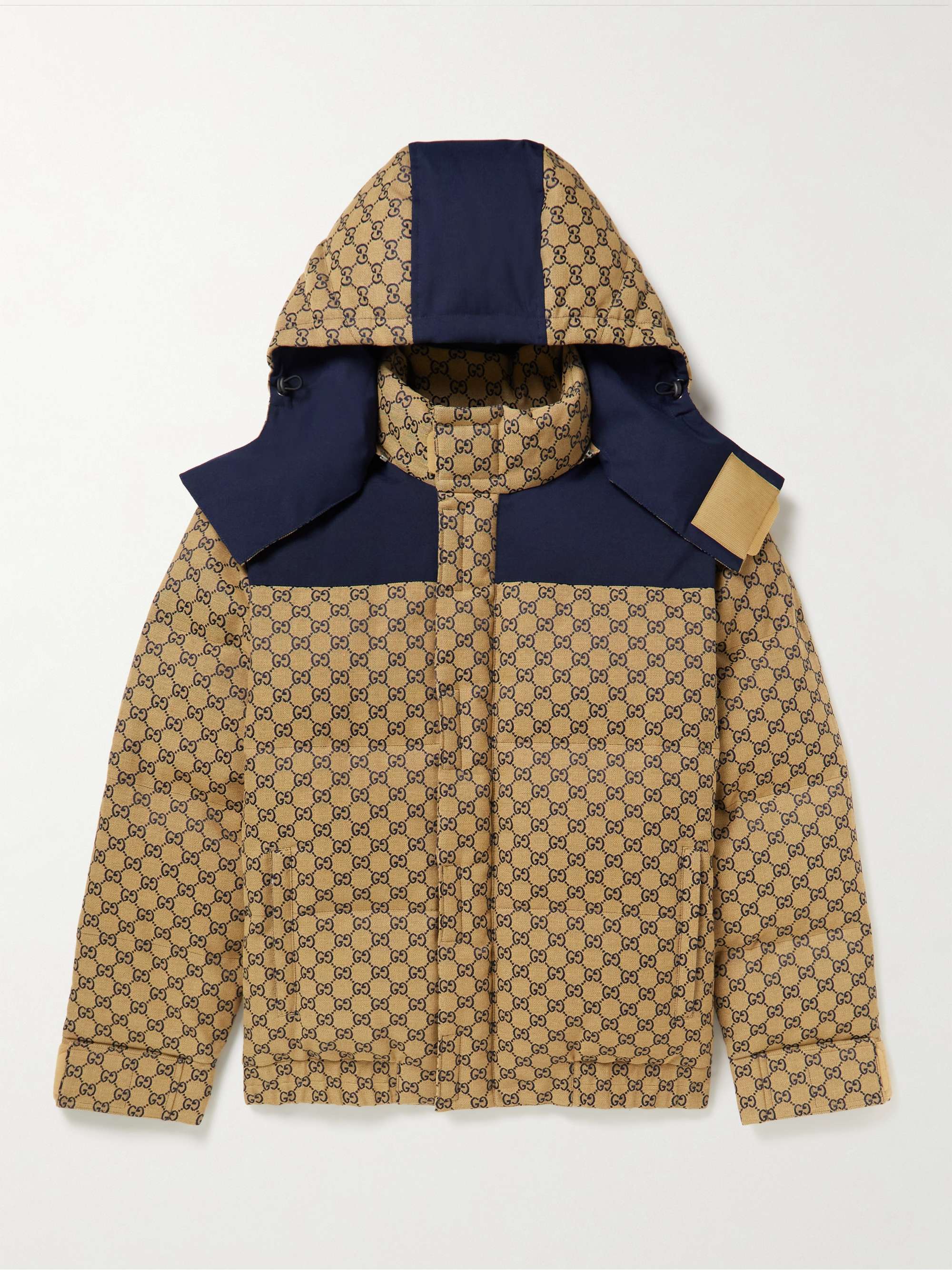 Logo-Jacquard Cotton-Blend Canvas Hooded Down Jacket view
