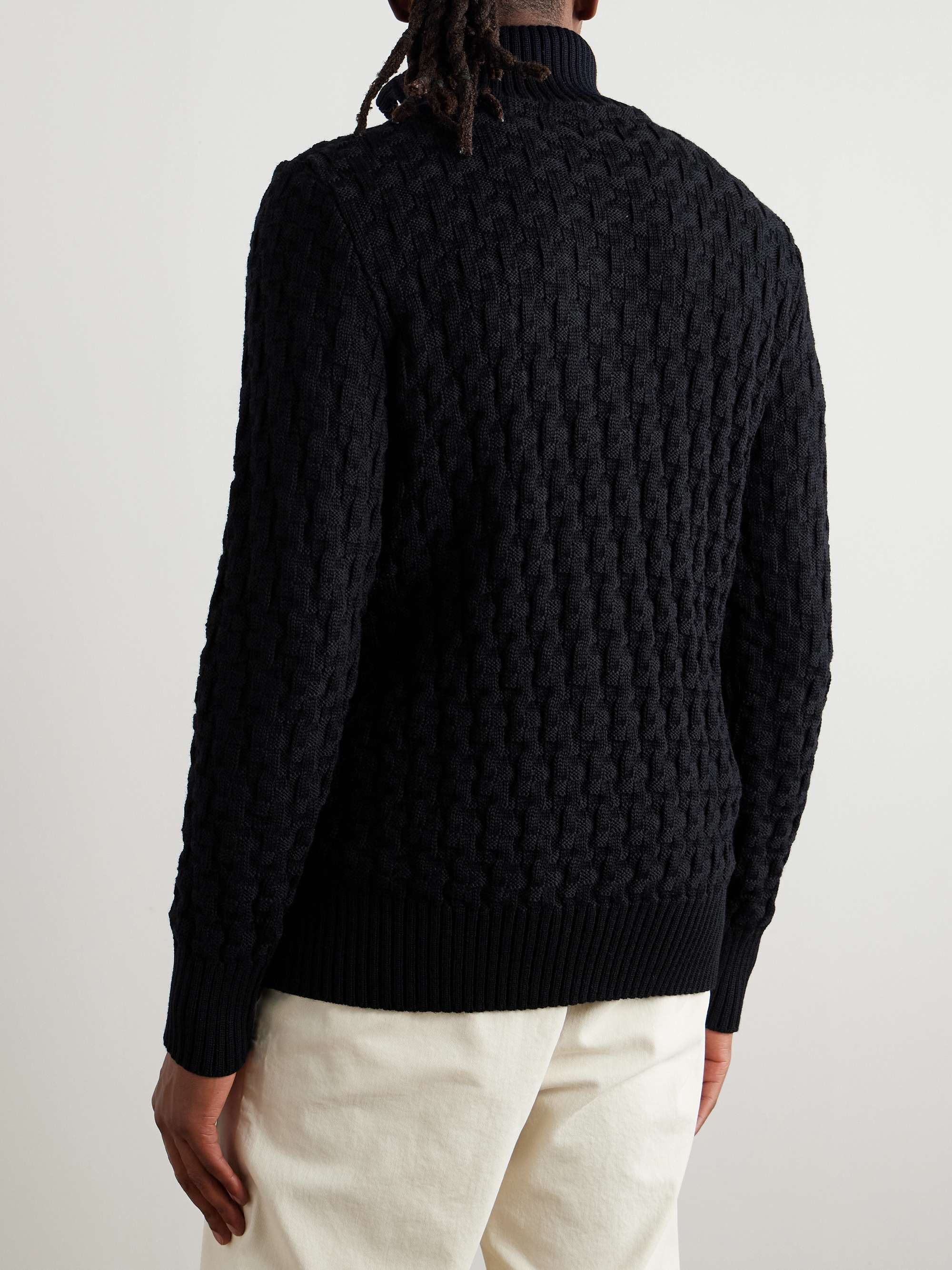 Stark Textured Virgin Wool Cardigan view
