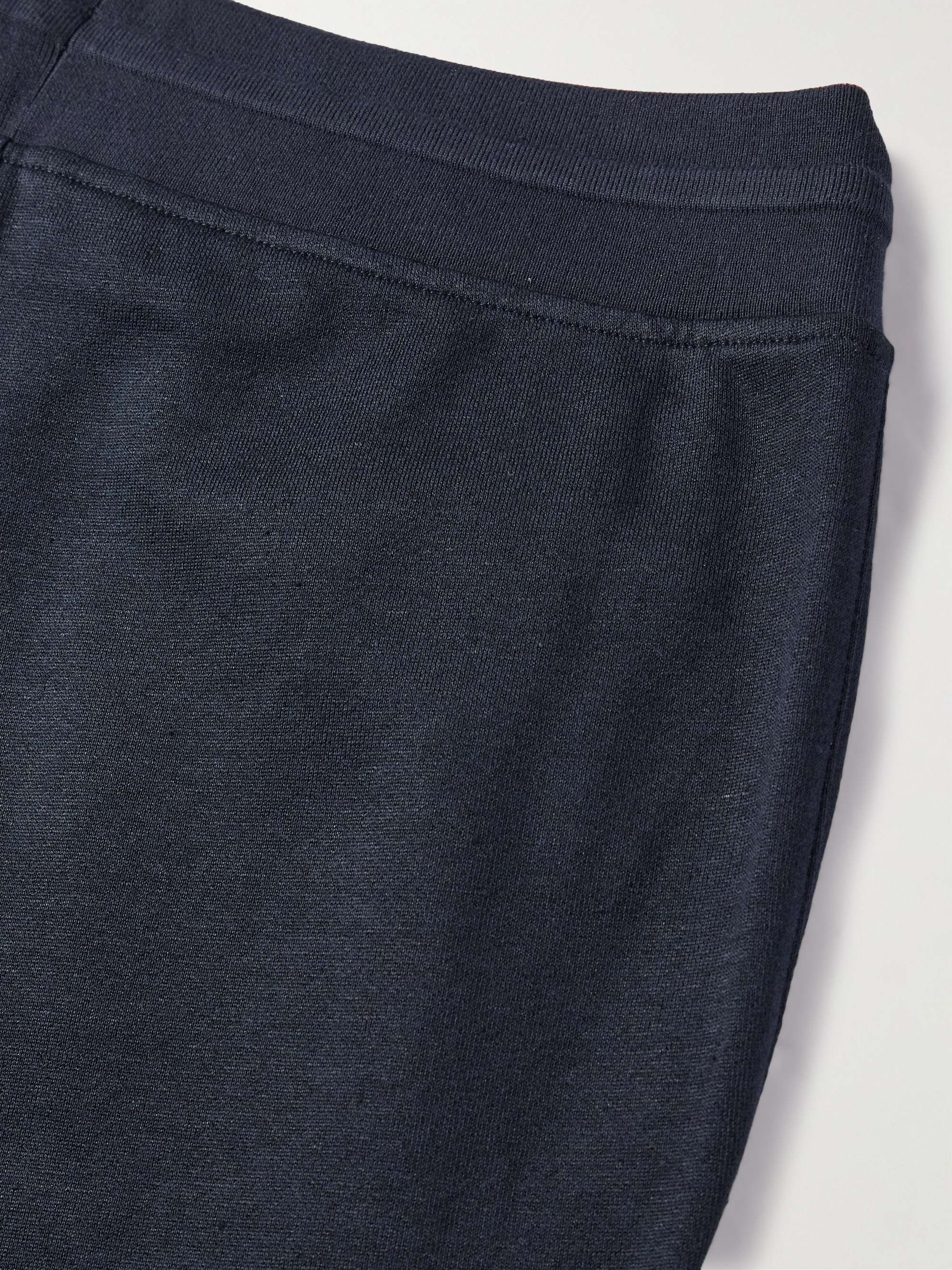 Tapered Cotton and Linen-Blend Fleece Sweatpants view