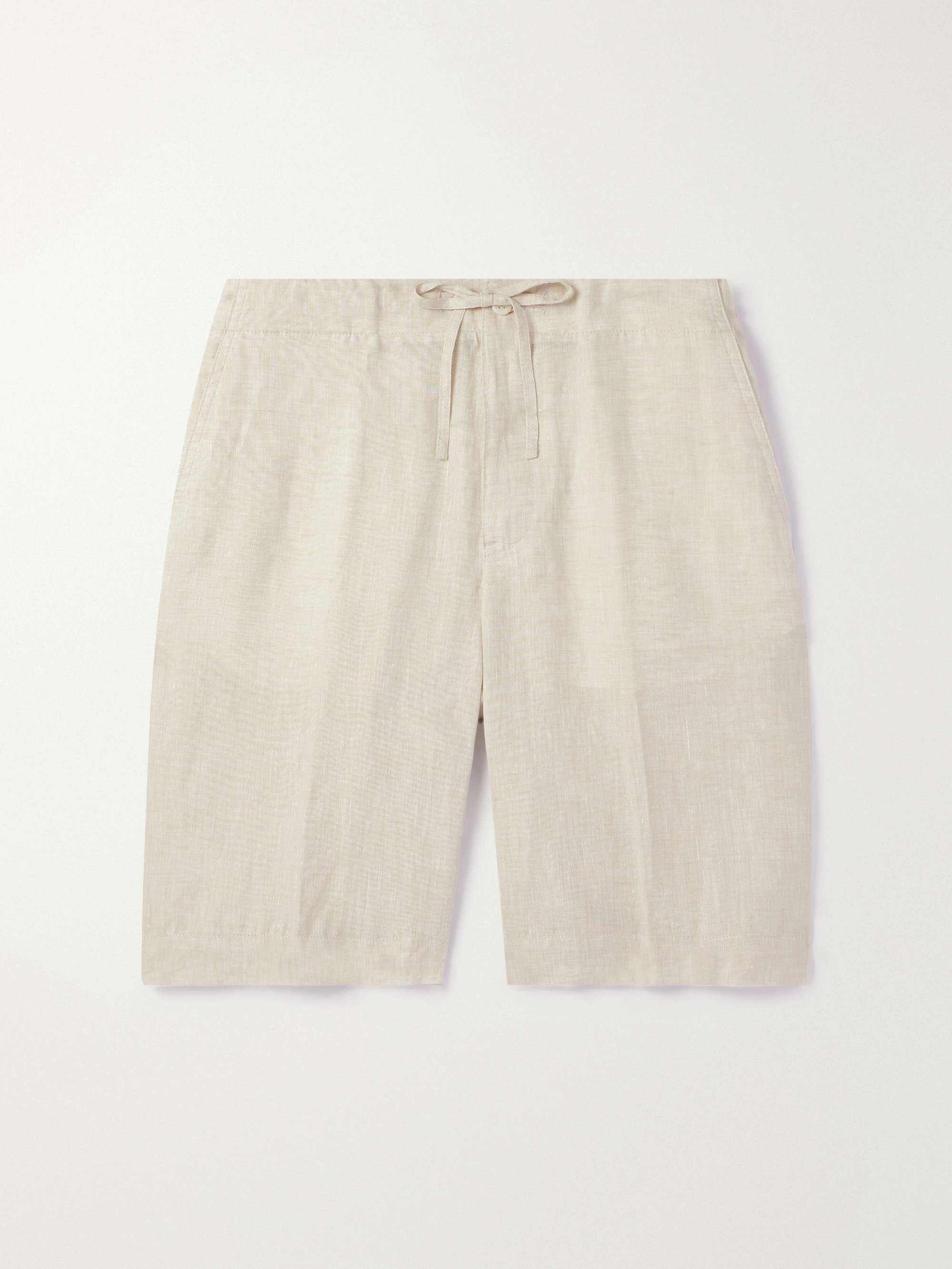 Straight-Leg Linen Drawstring Bermuda Shorts view