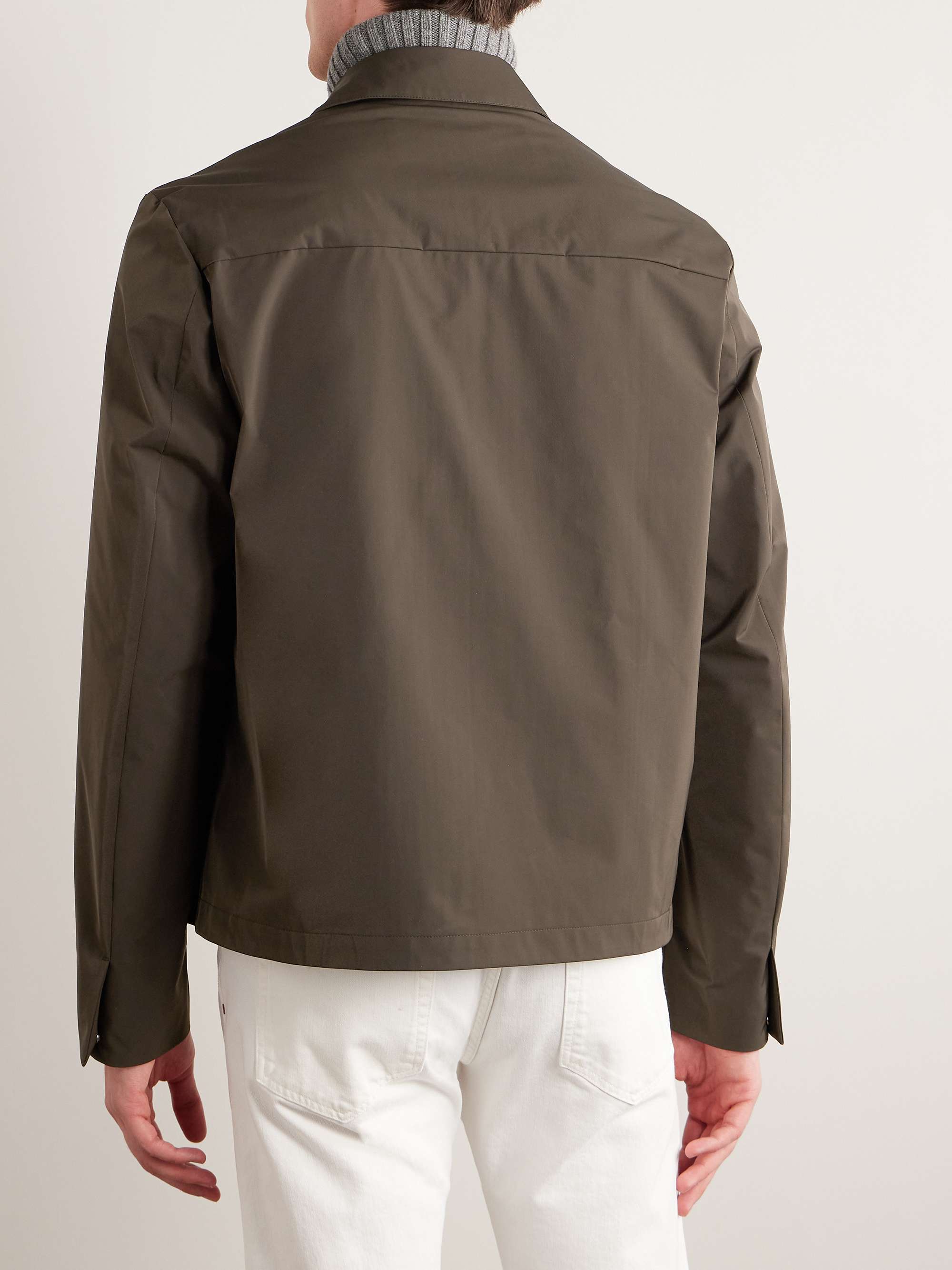 Maurin Leather-Trimmed Tech-Shell Blouson Jacket view