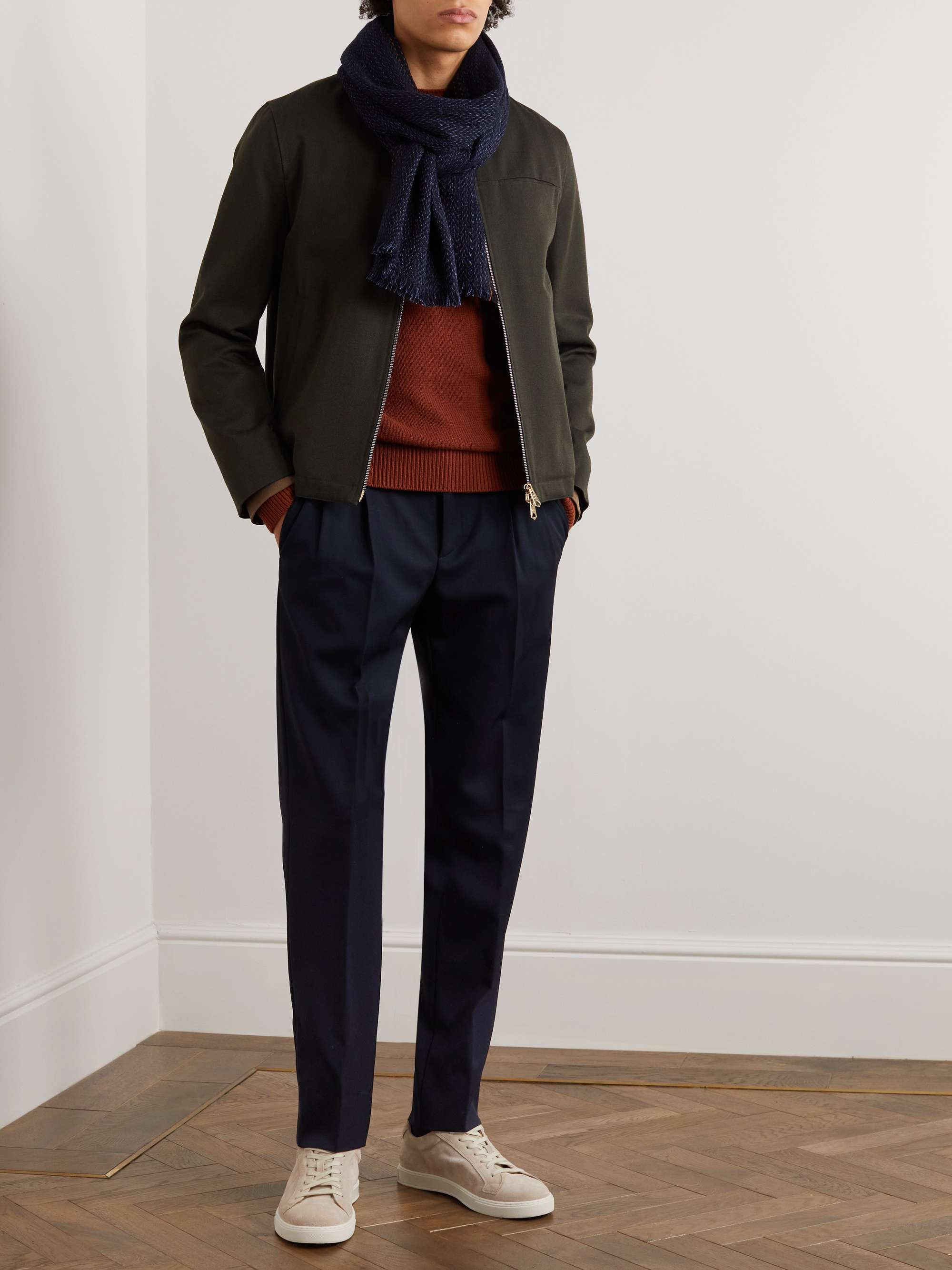 City Slim-Fit Virgin Wool Trousers view