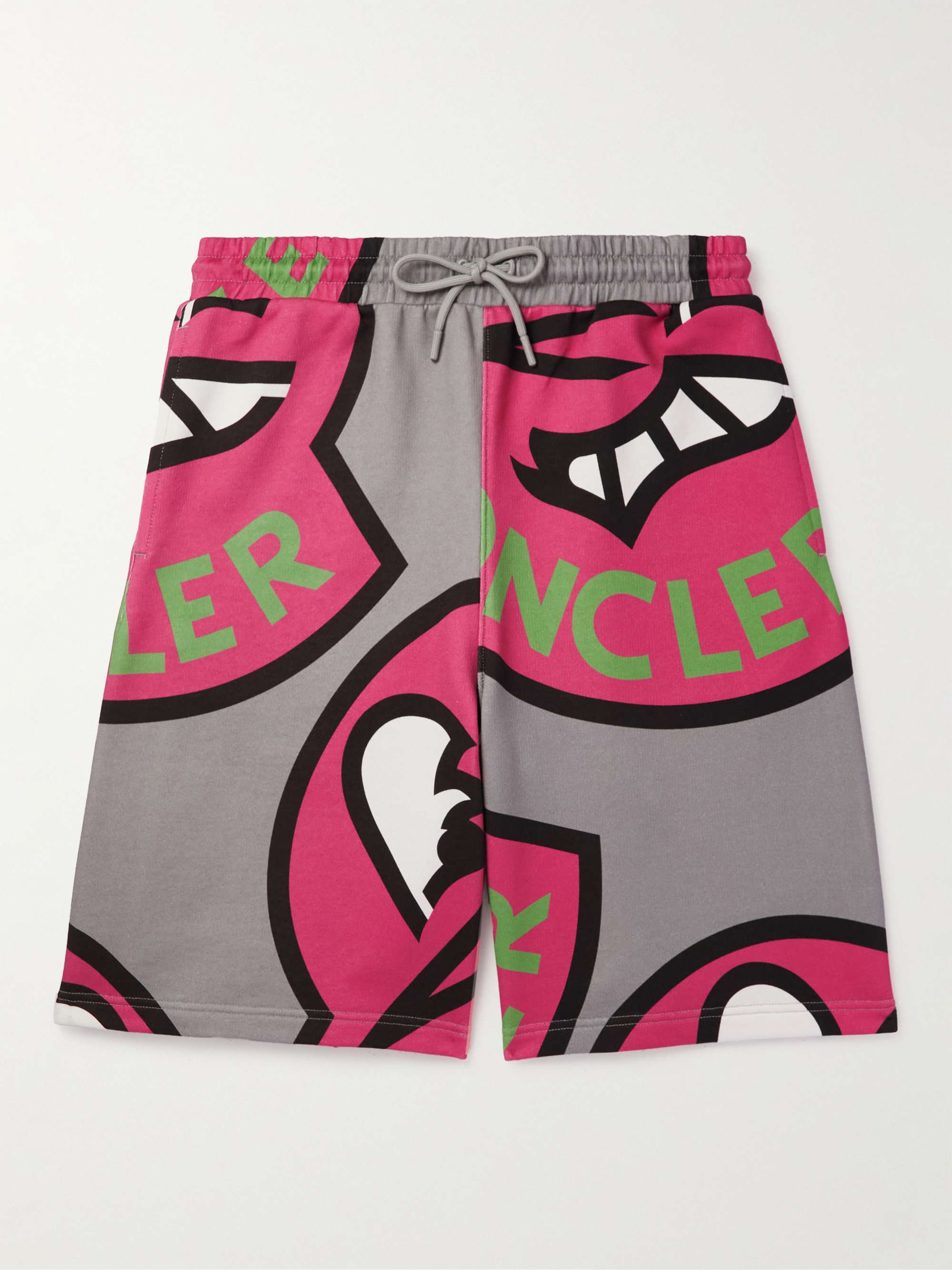 Straight-Leg Logo-Print Cotton-Jersey Drawstring Shorts view