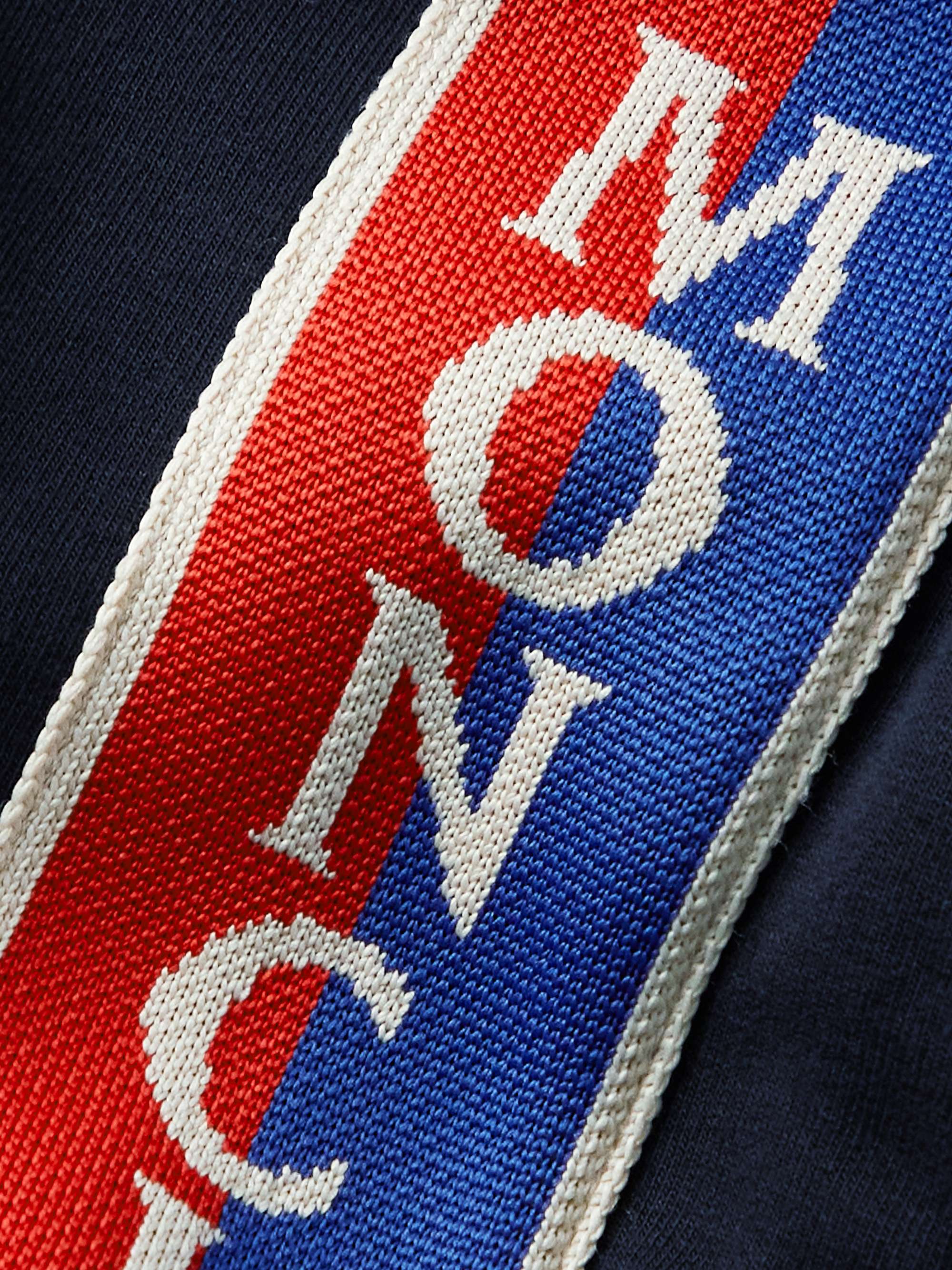 Webbing-Trimmed Stretch-Cotton Jersey Zip-Up Hoodie view