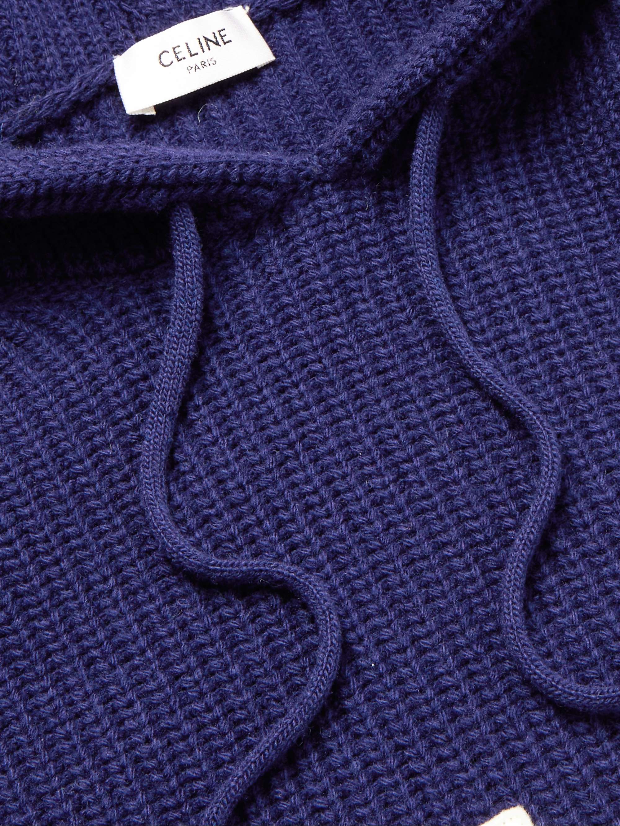 Logo-Appliquéd Ribbed Wool Hoodie view