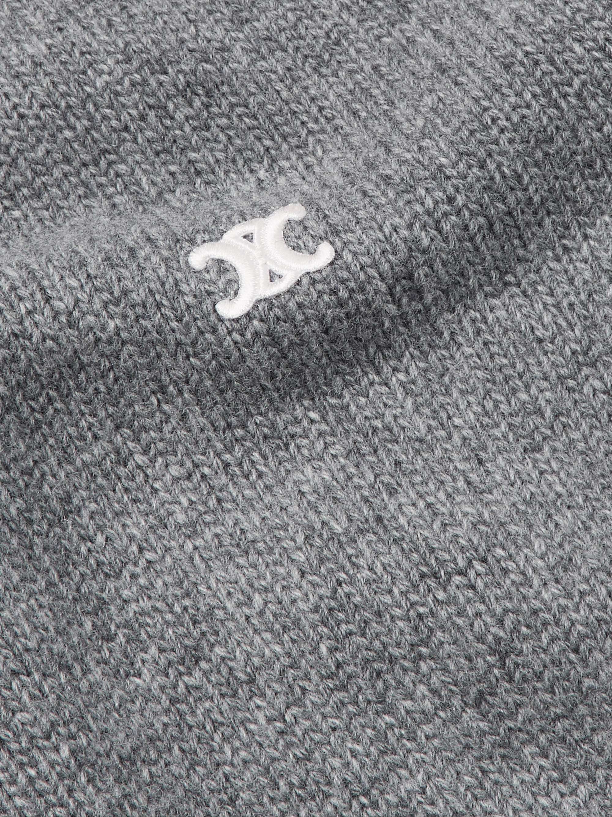 Logo-Embroidered Wool and Cashmere-Blend Hoodie view