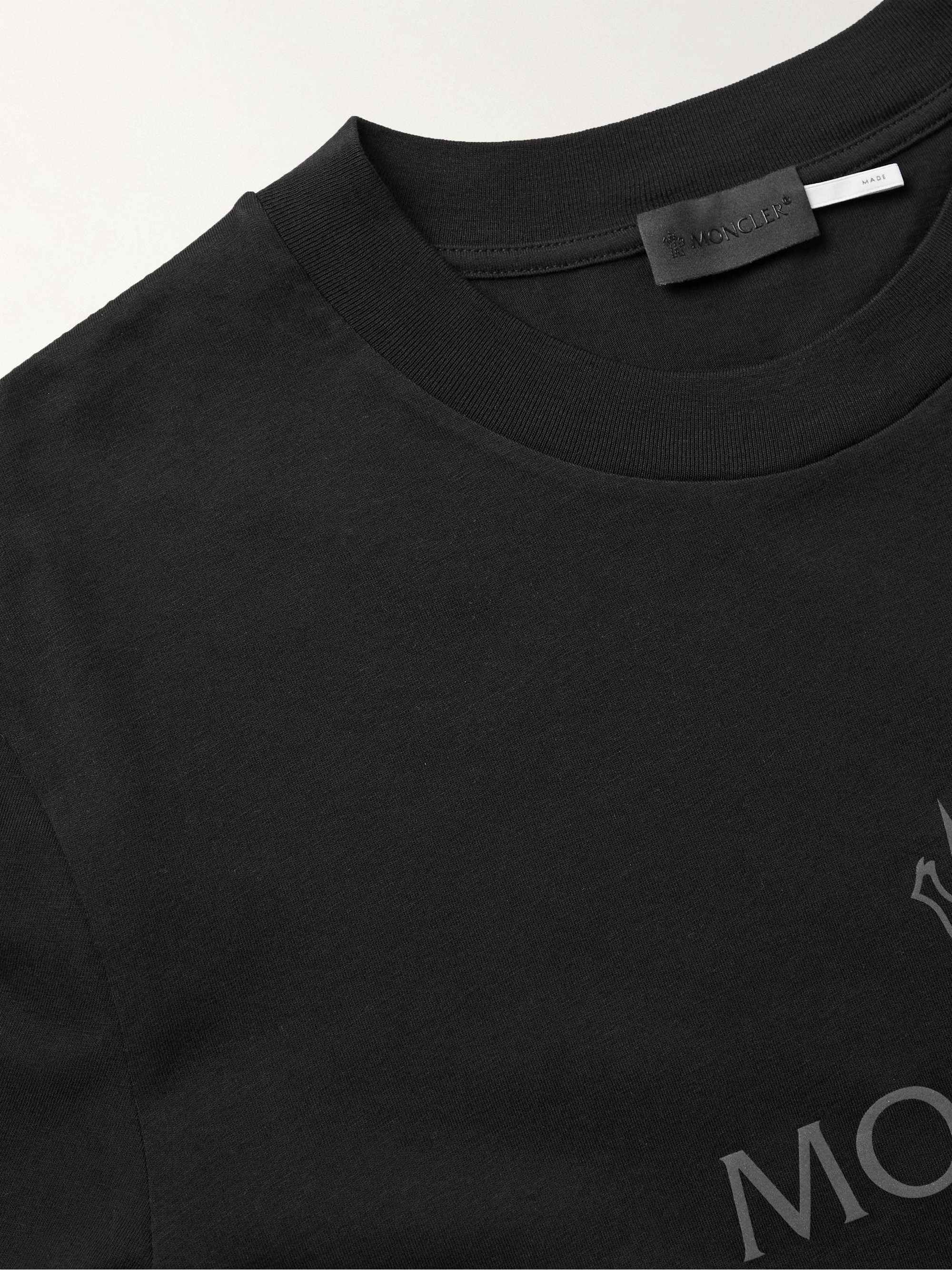 Mesh-Trimmed Logo-Print Cotton-Jersey T-Shirt view