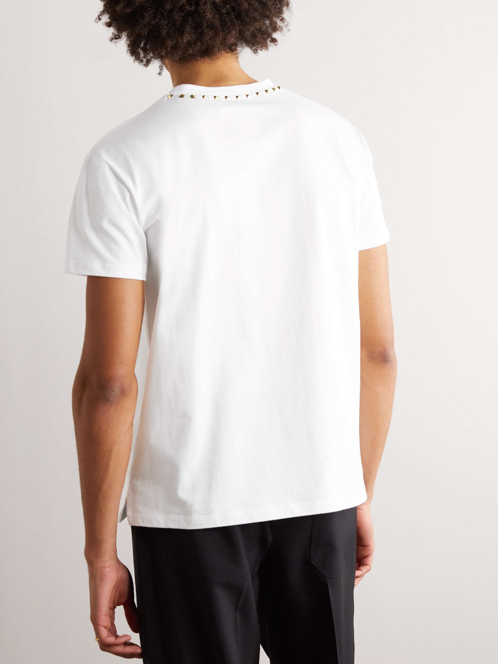 Rockstud Embellished Cotton-Jersey T-Shirt view