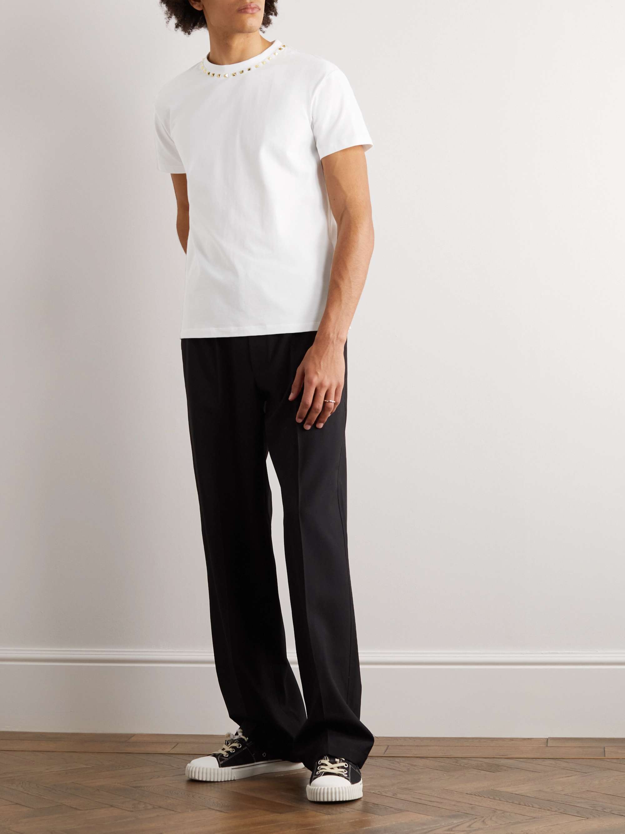 Rockstud Embellished Cotton-Jersey T-Shirt view