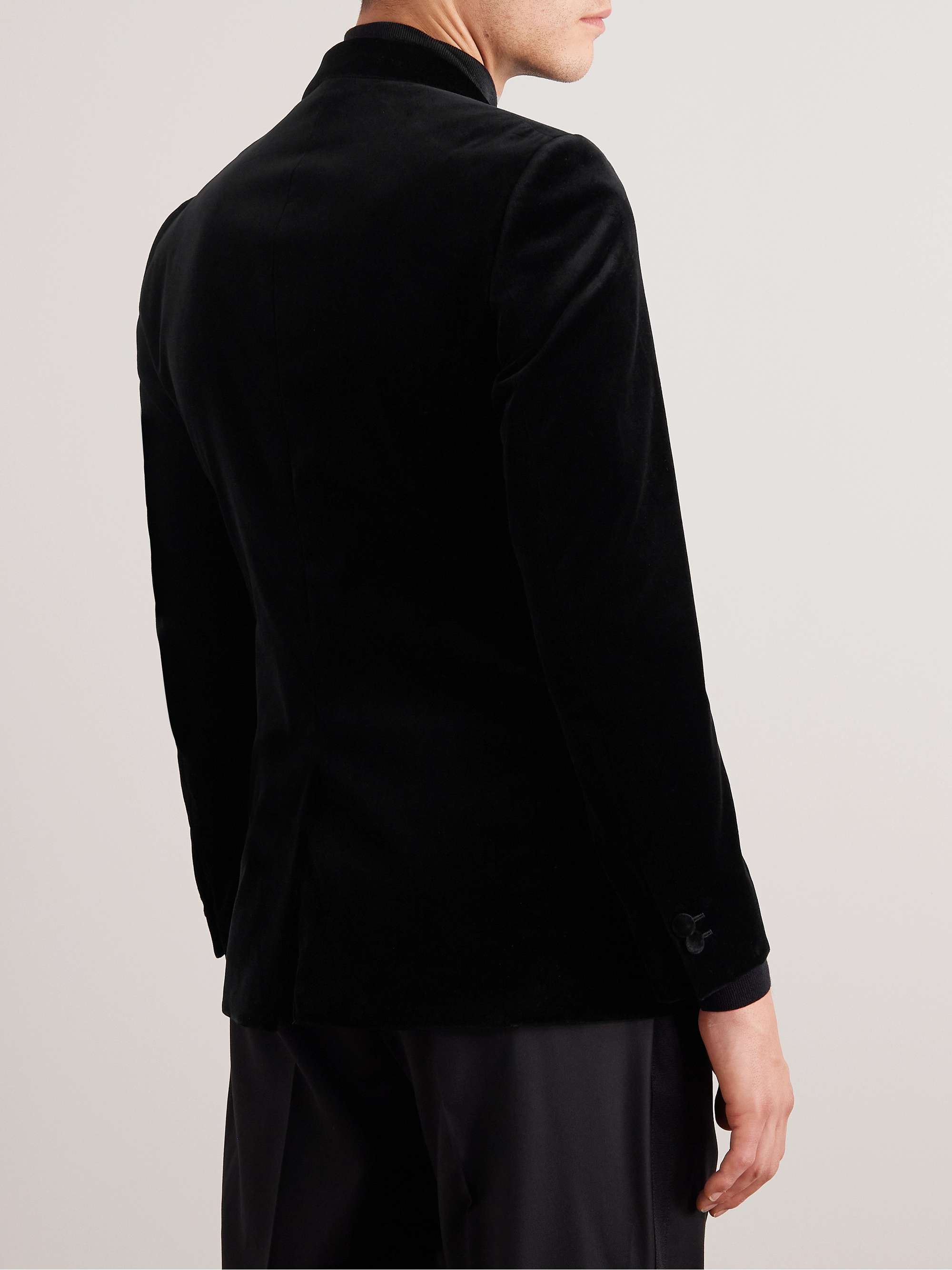 Cotton-Blend Velvet Tuxedo Jacket view