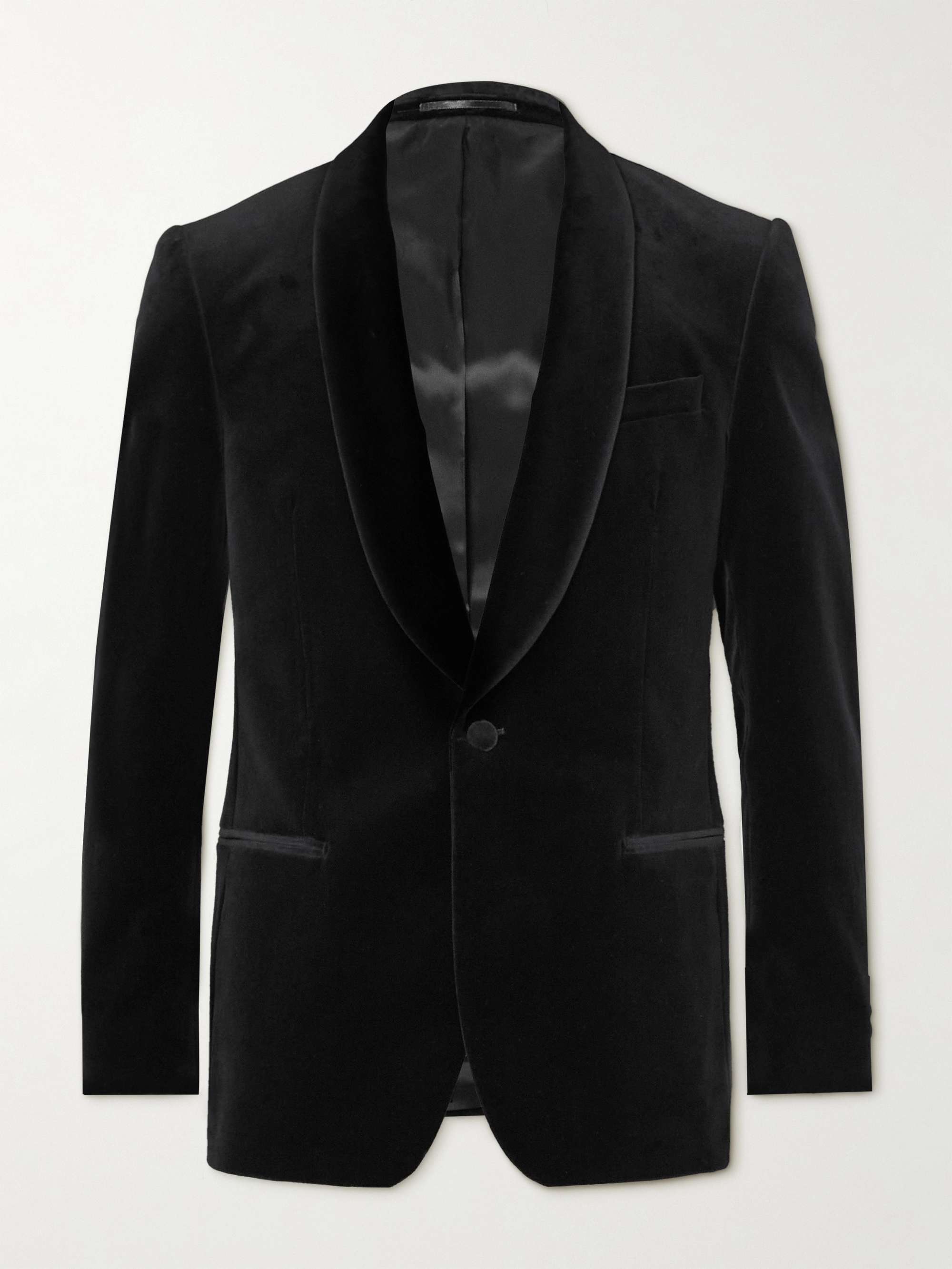 Cotton-Blend Velvet Tuxedo Jacket view