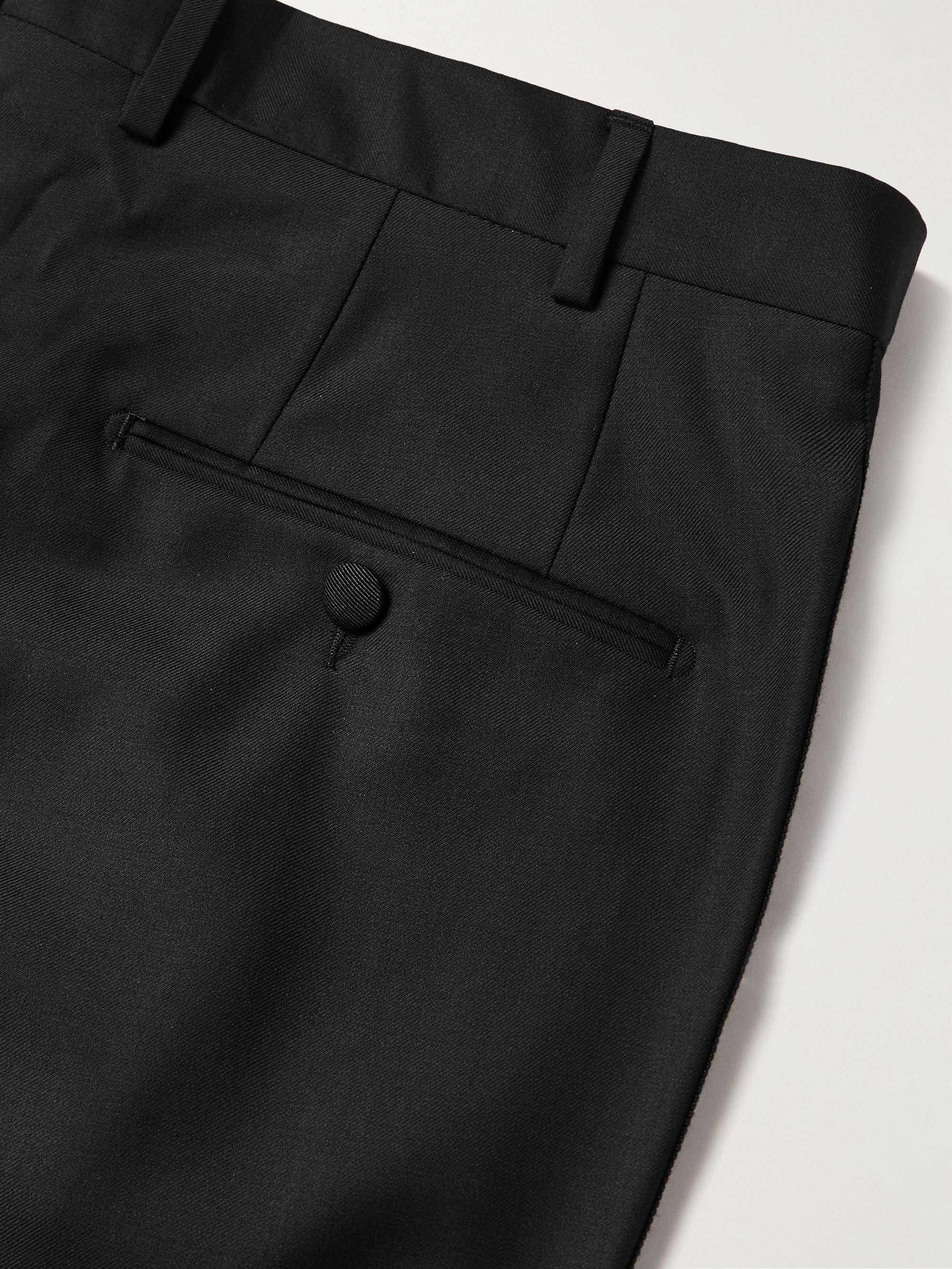 Slim-Fit Tapered Wool Tuxedo Trousers view