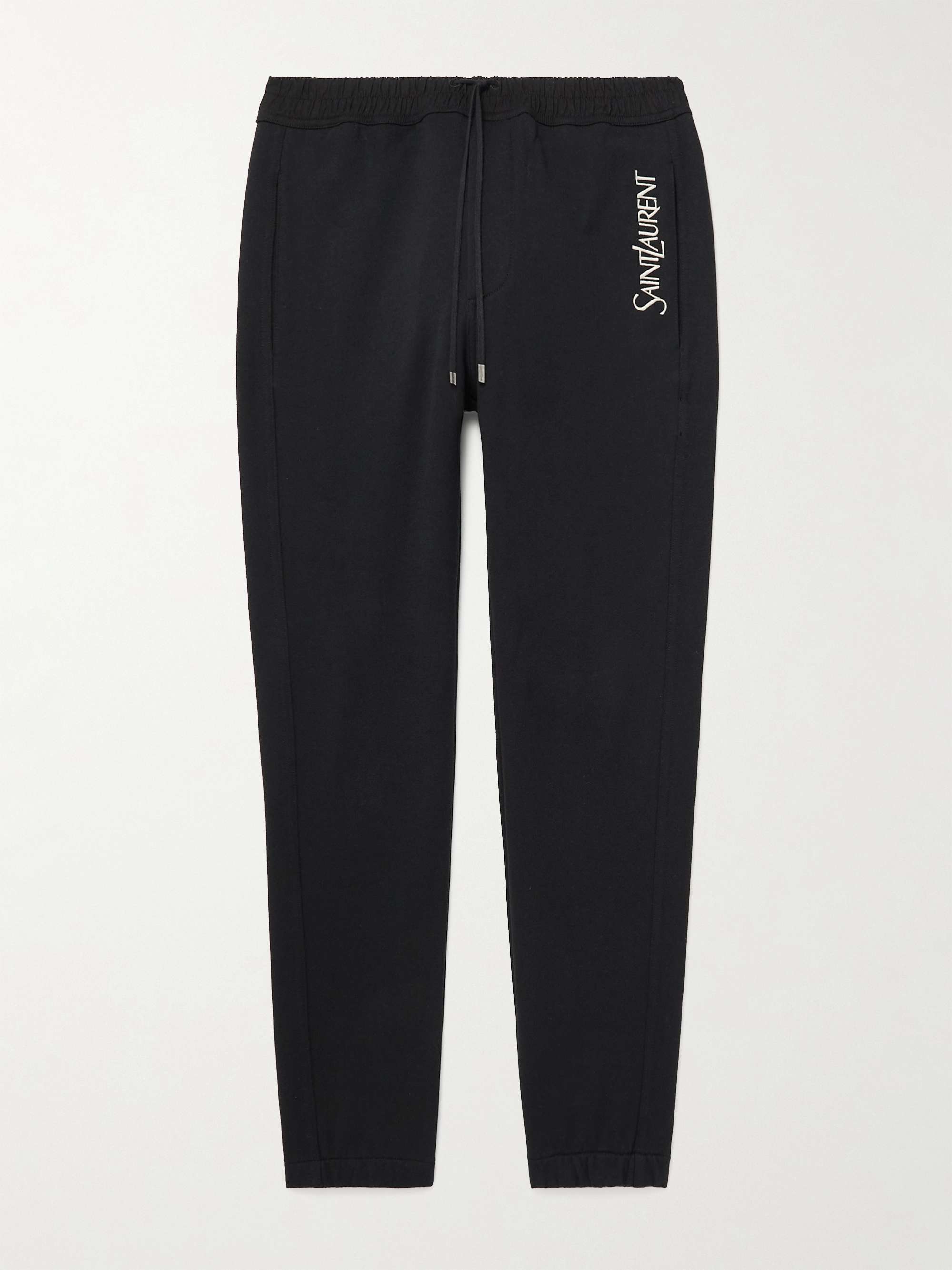 Tapered Logo-Embroidered Cotton-Jersey Sweatpants view