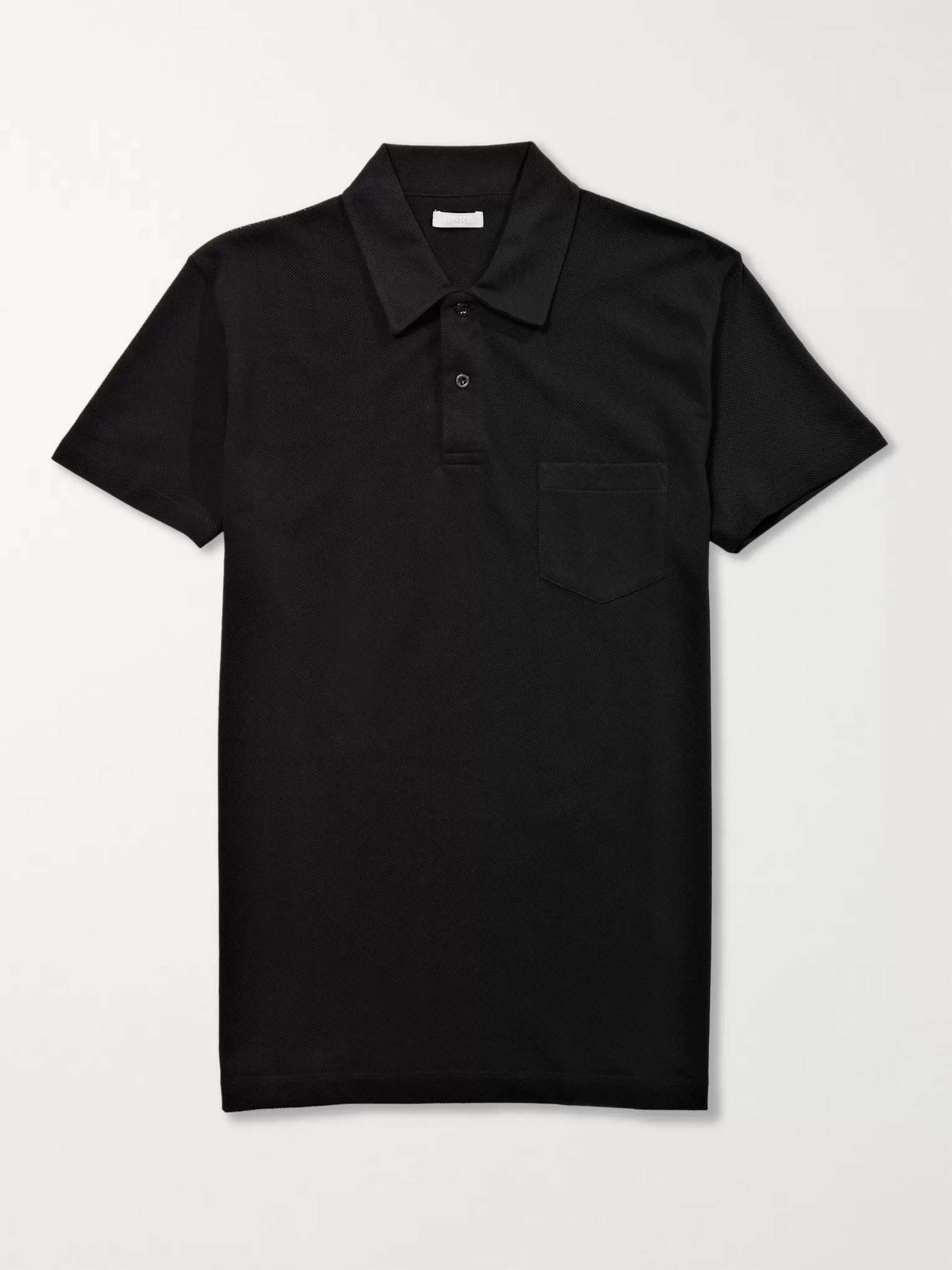 Riviera Slim-Fit Cotton-Mesh Polo Shirt view