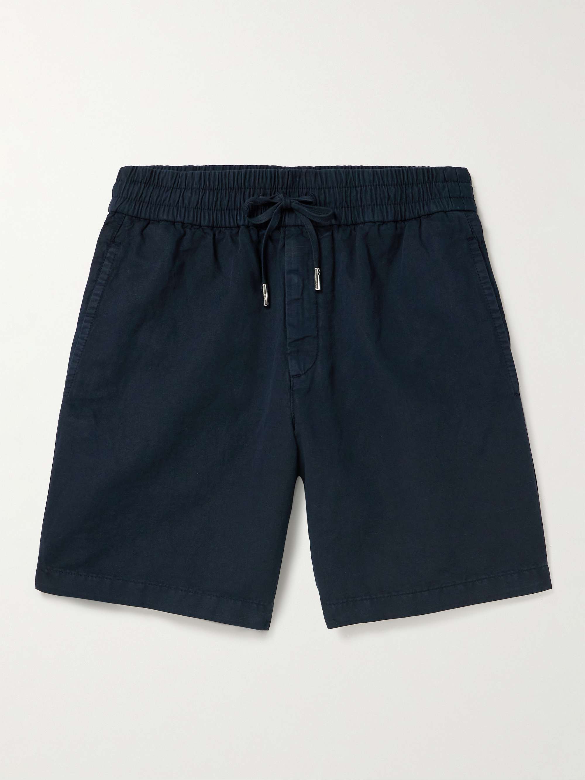 Cotton and Linen-Blend Drawstring Shorts view