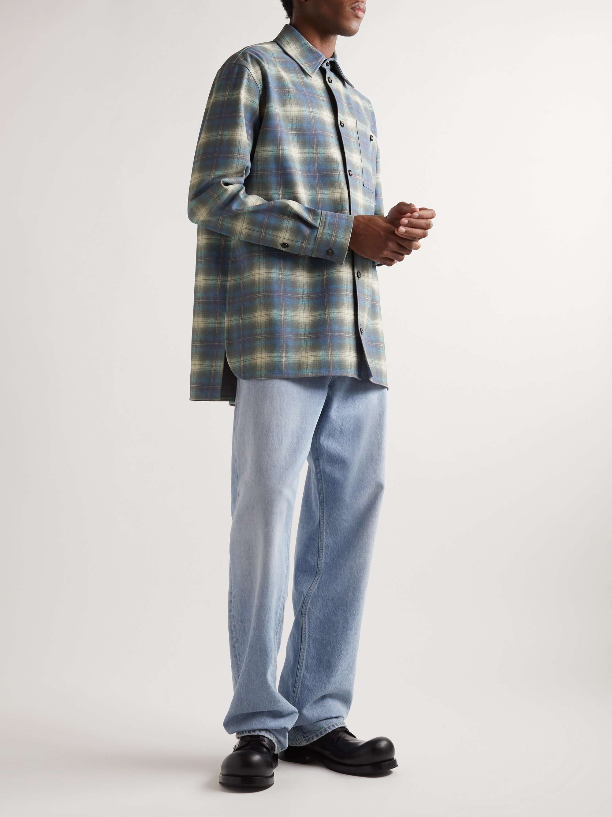 Checked Leather Shirt view