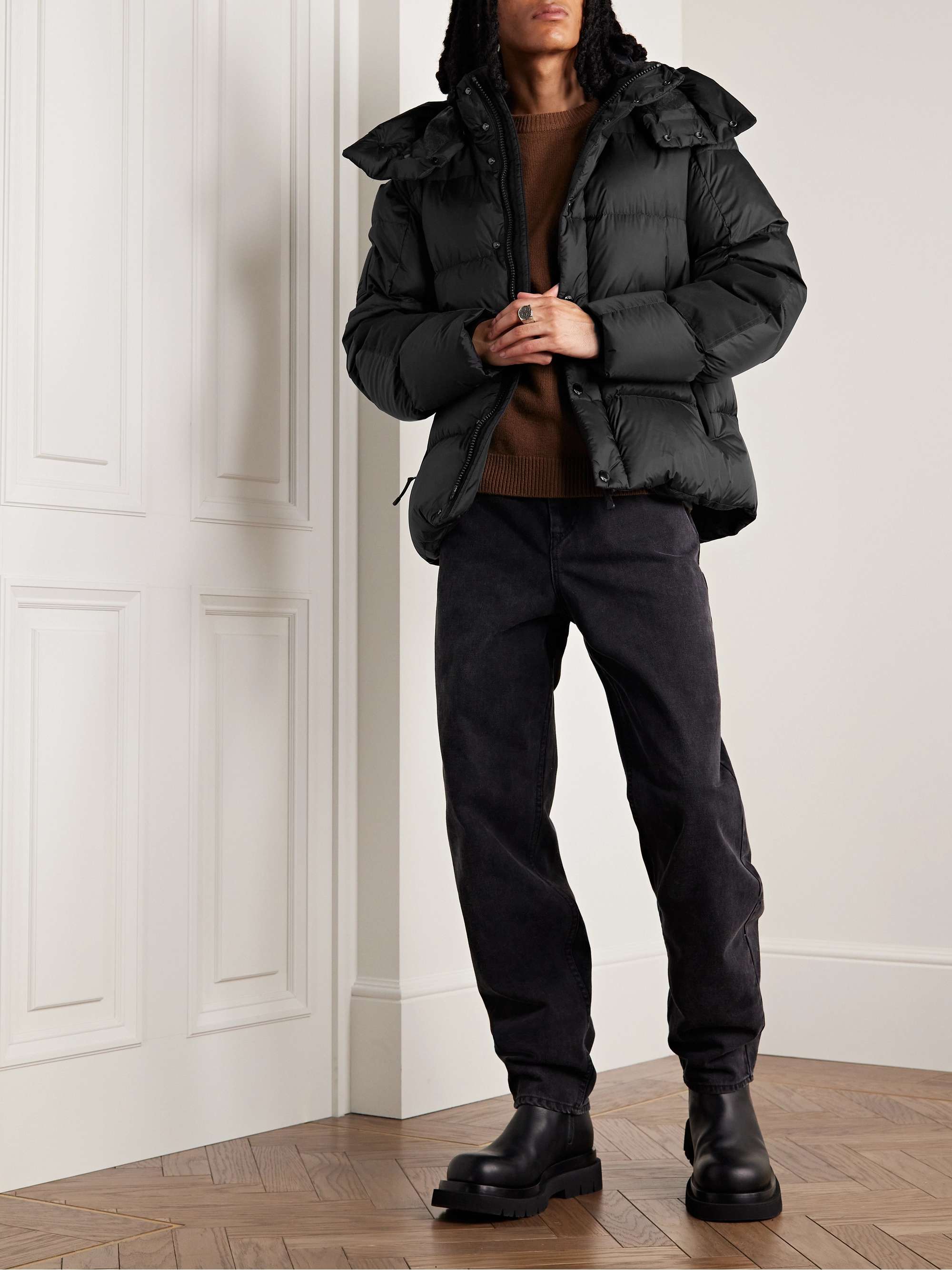 Convertible Quilted Shell Hooded Down Jacket view