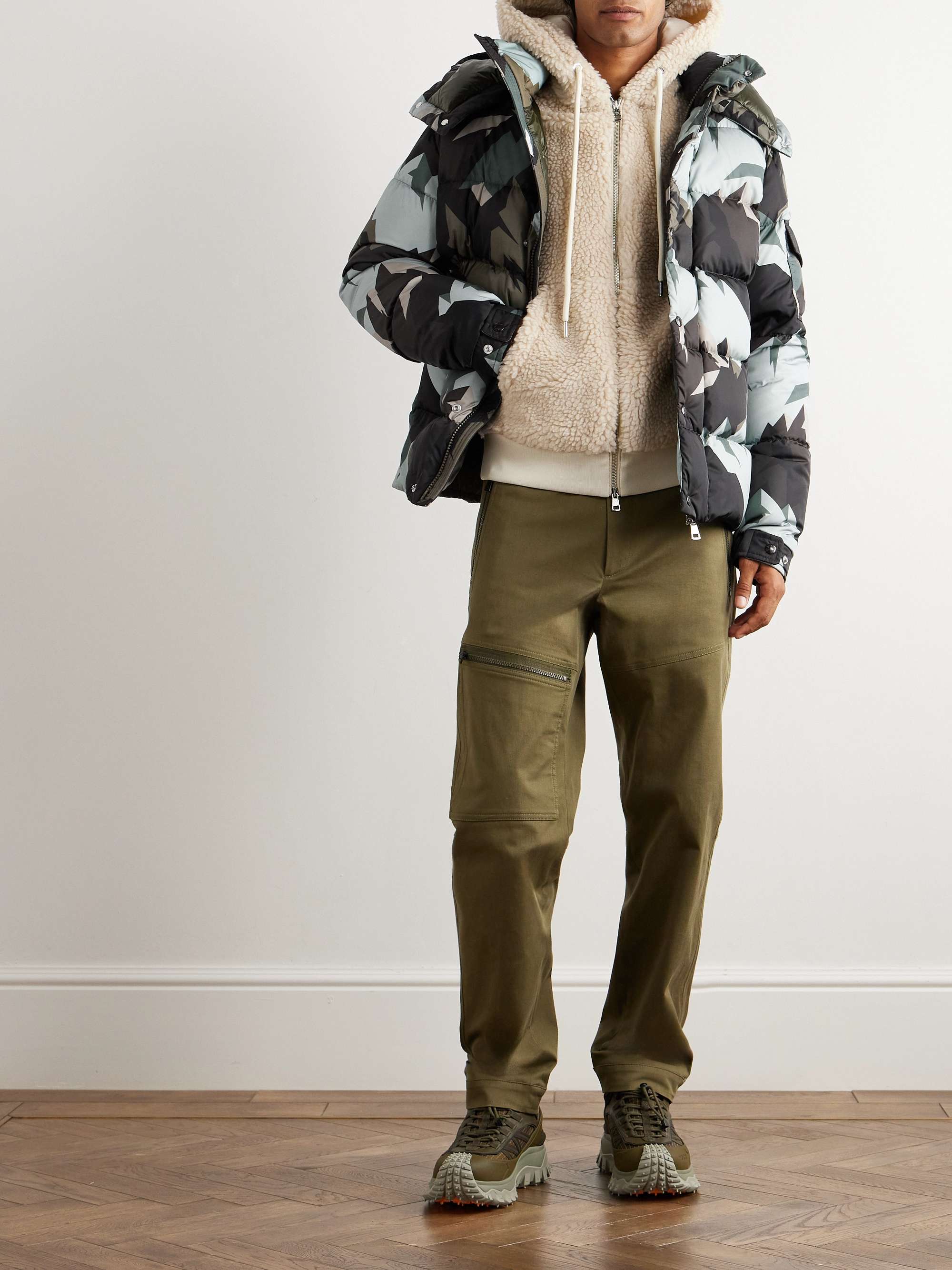 Mosa Quilted Printed Shell Hooded Down Jacket view