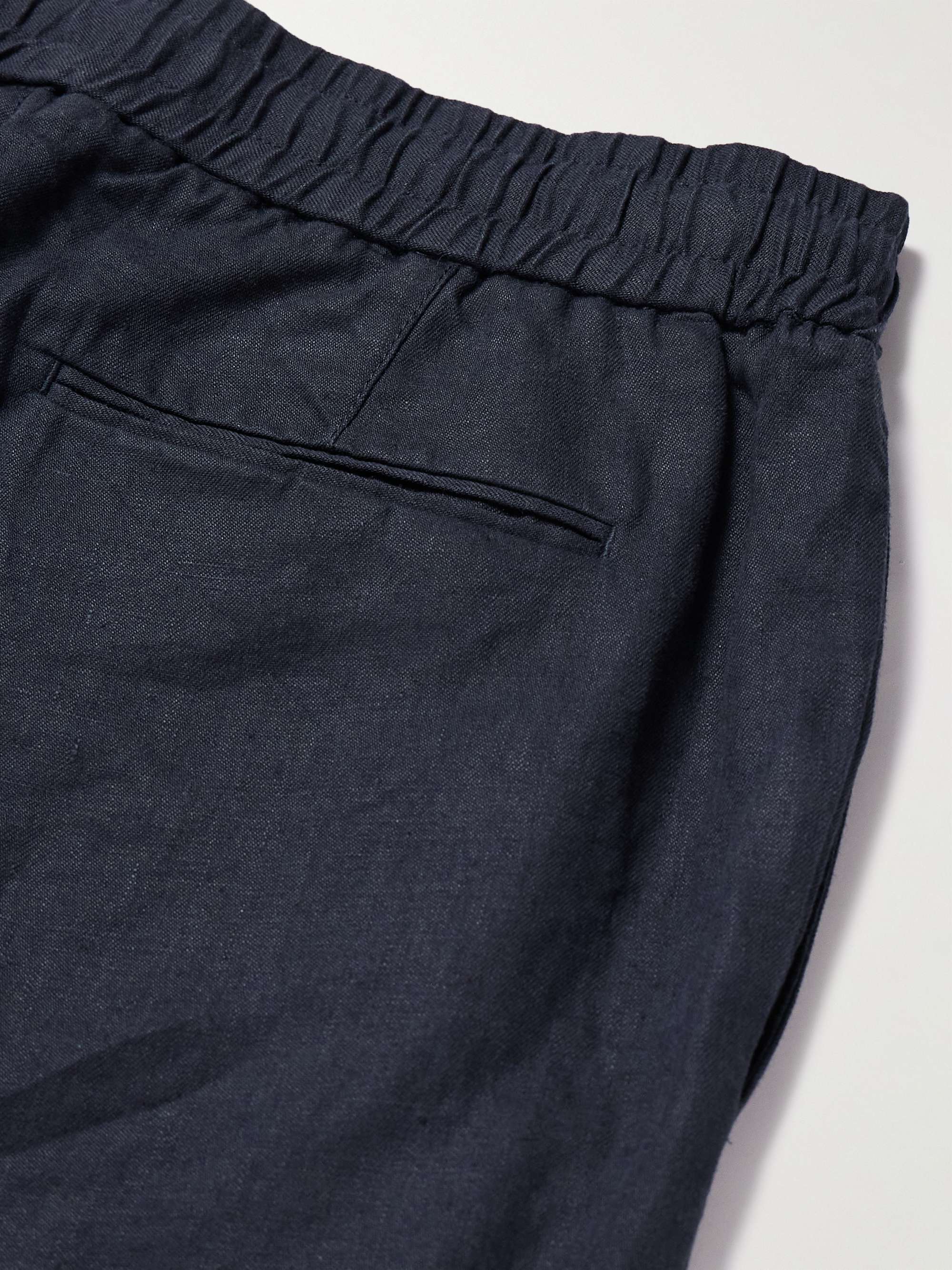 Cornell Slim-Fit Straight-Leg Washed Linen Trousers view