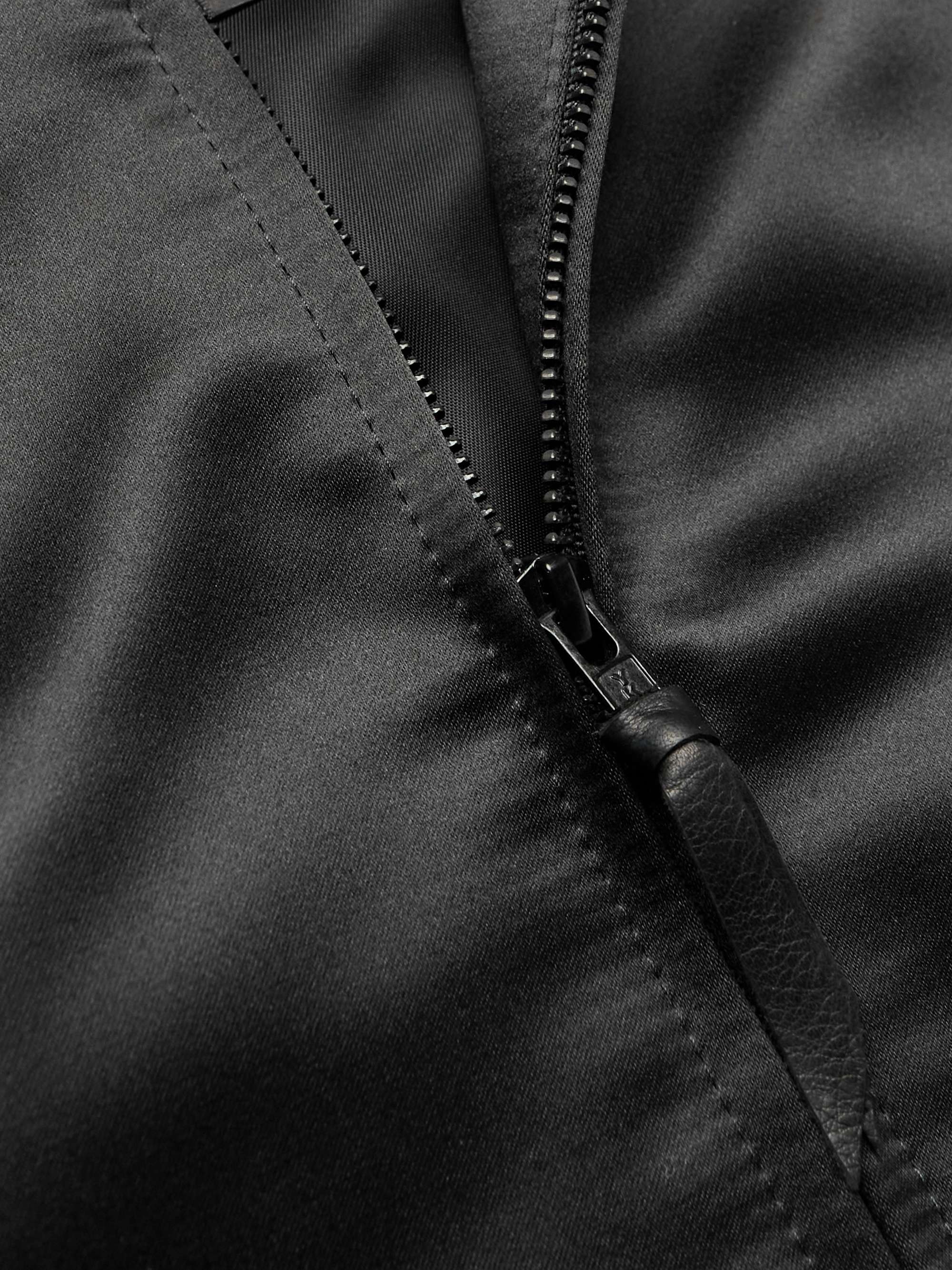 Sukajan Leather-Trimmed Satin Bomber Jacket view
